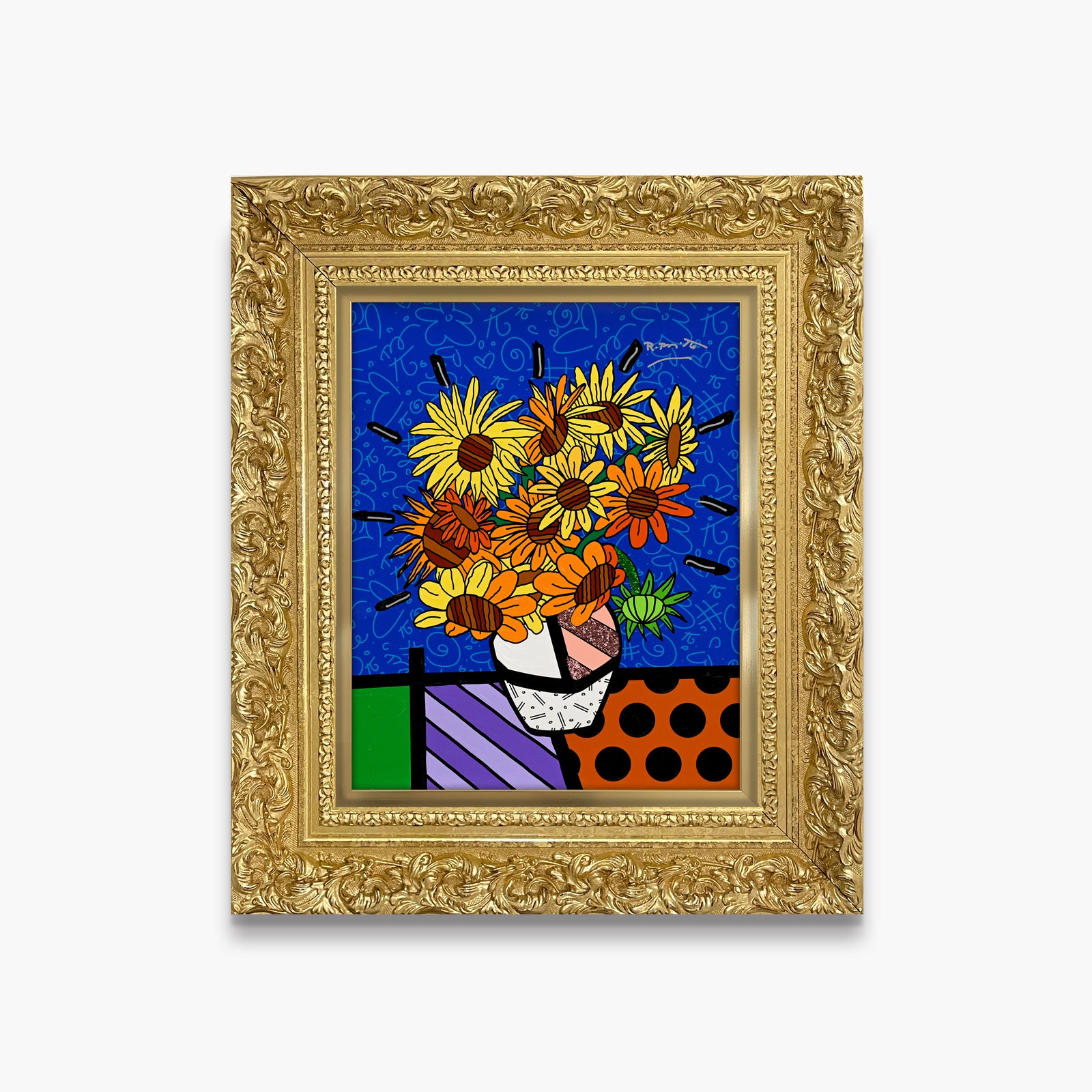 Golden Sunflowers - Mixed Media Original