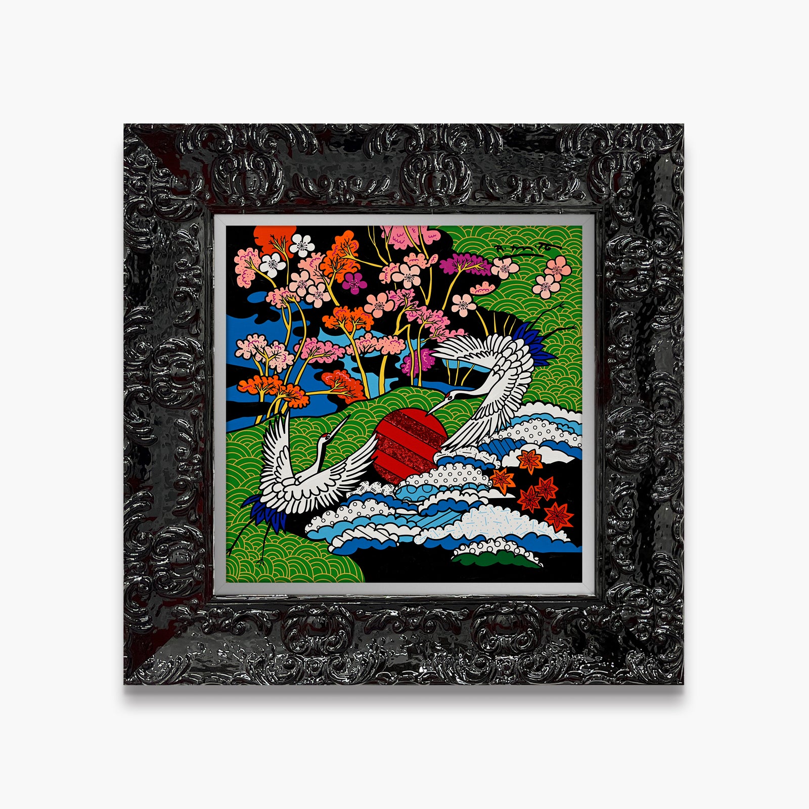 Dance of The White Cranes - Mixed Media Original