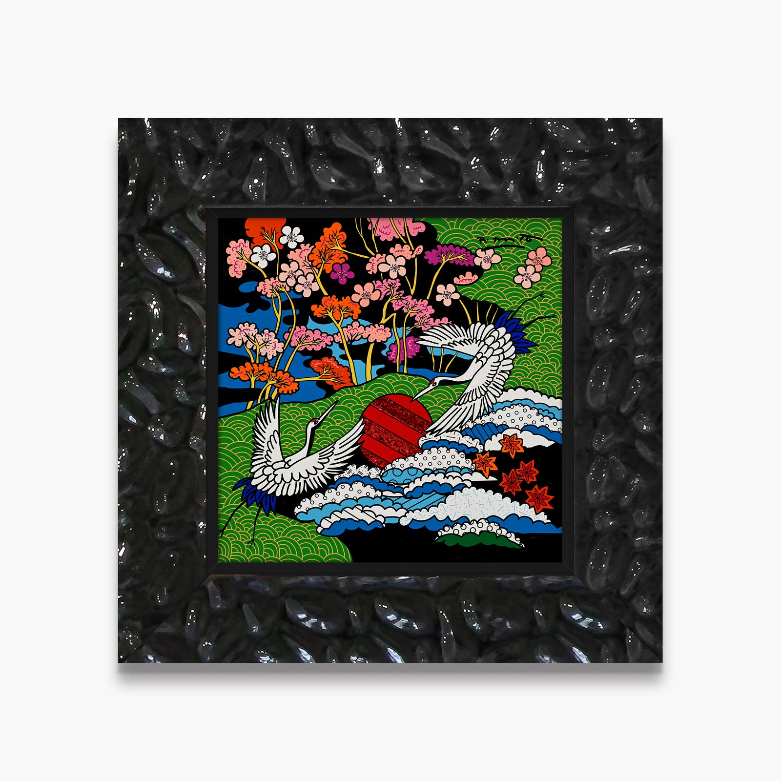 Dance of The White Cranes - Mixed Media Original