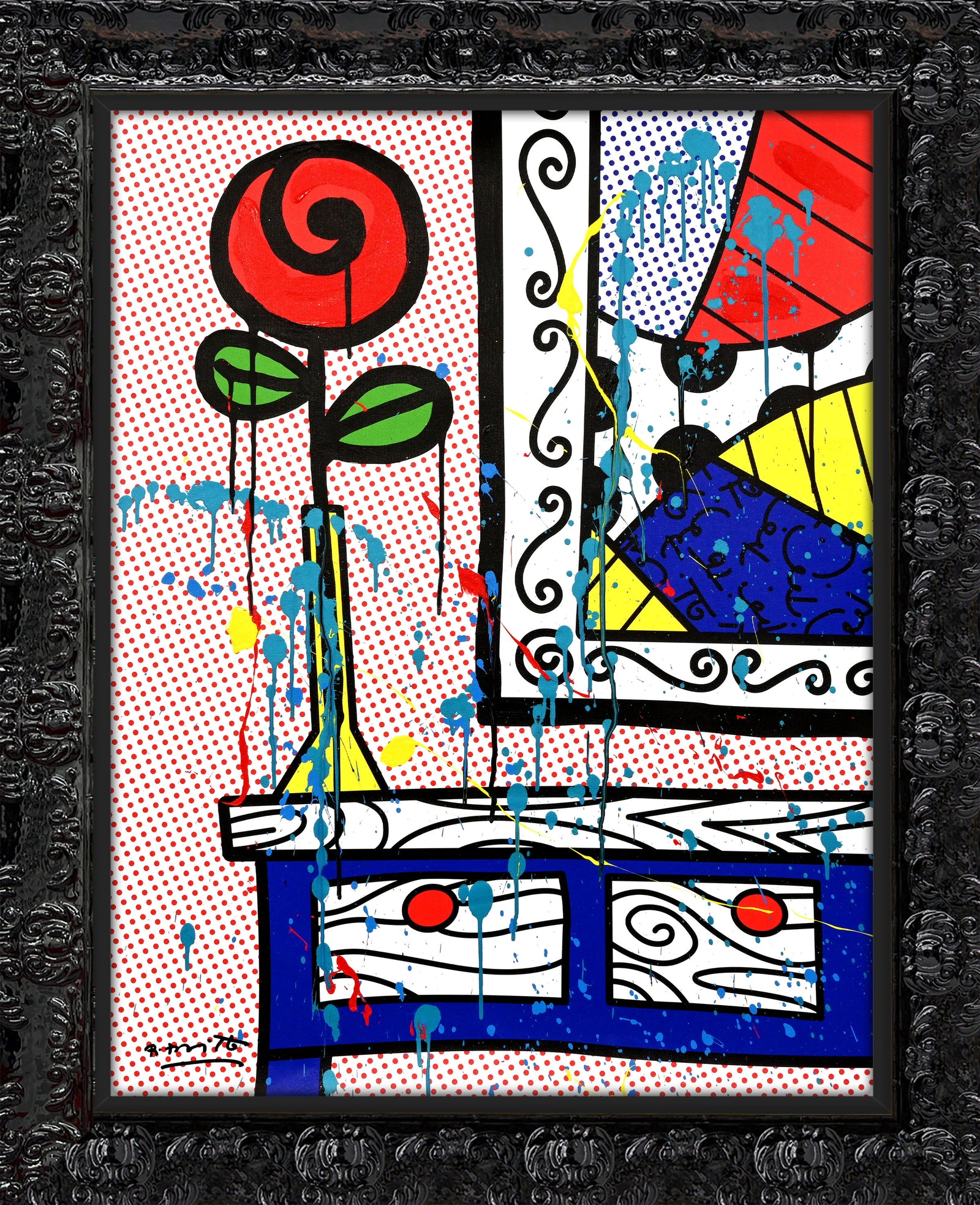 Flower On The Table - Mixed Media Original