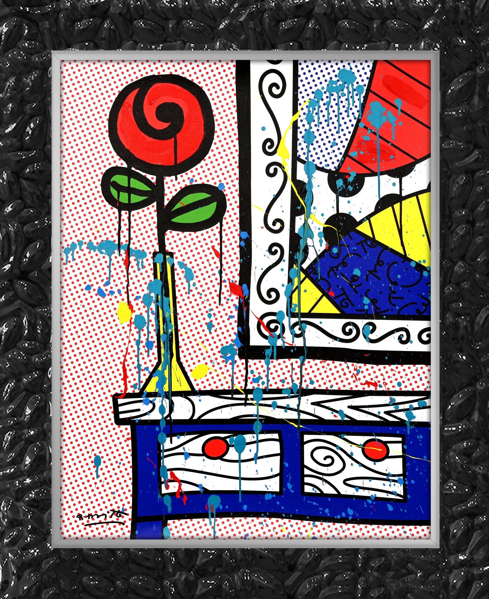 Flower On The Table - Mixed Media Original