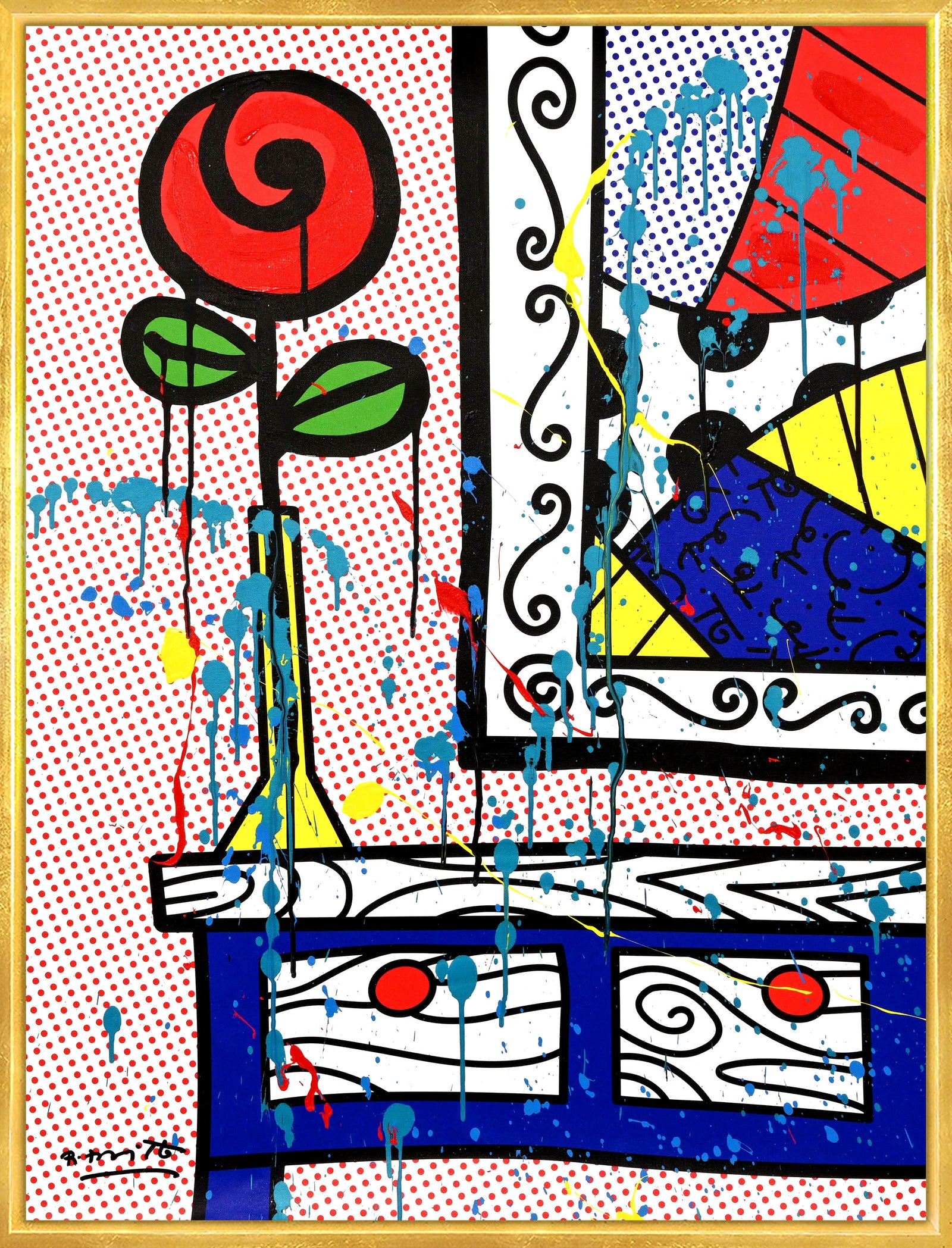 Flower On The Table - Mixed Media Original