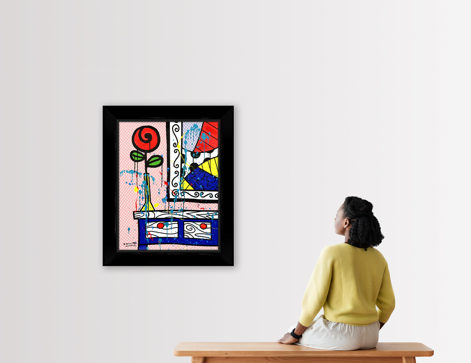 Flower On The Table - Mixed Media Original