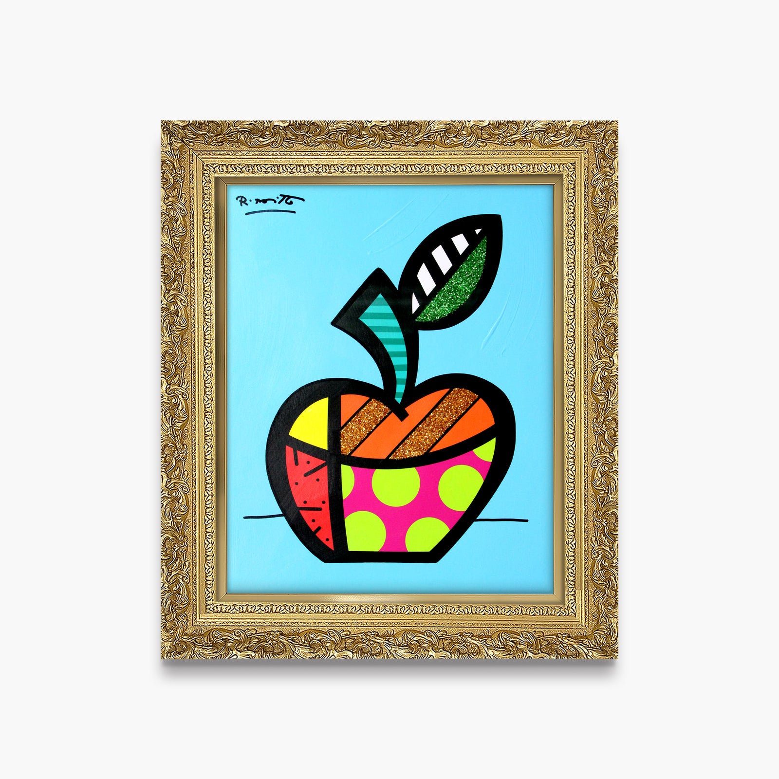 Blue Apple - Mixed Media Original