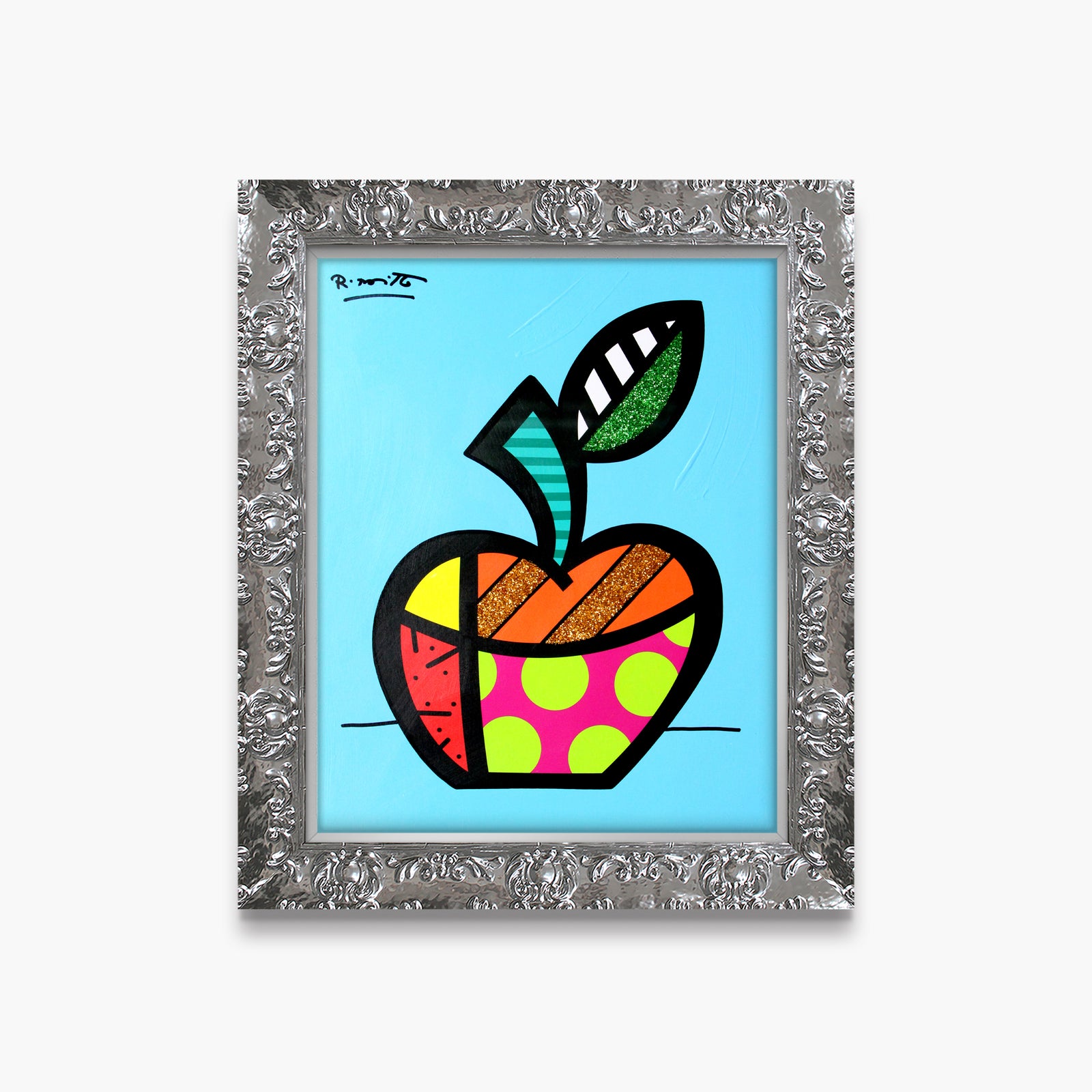 Blue Apple - Mixed Media Original