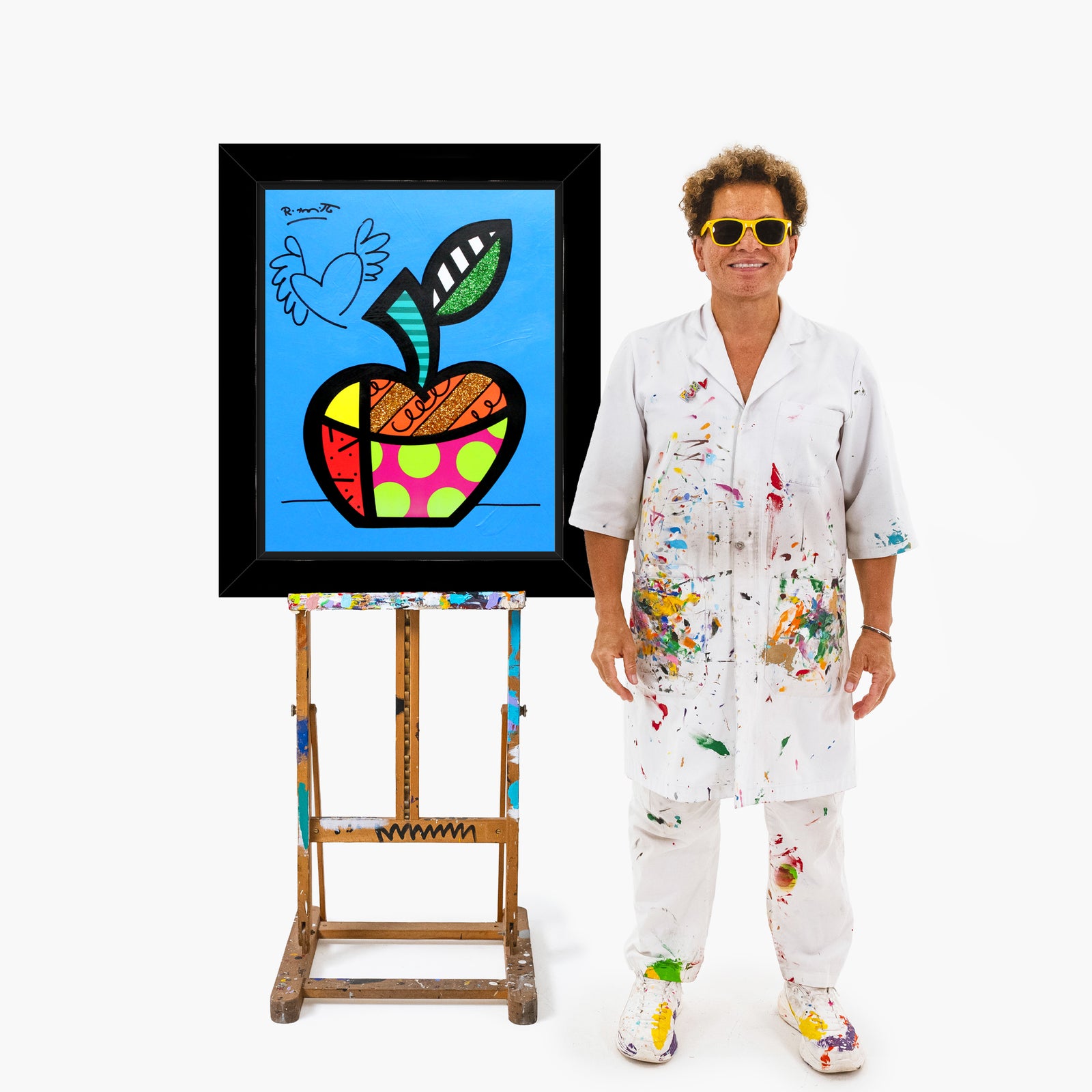 Blue Apple - Mixed Media Original