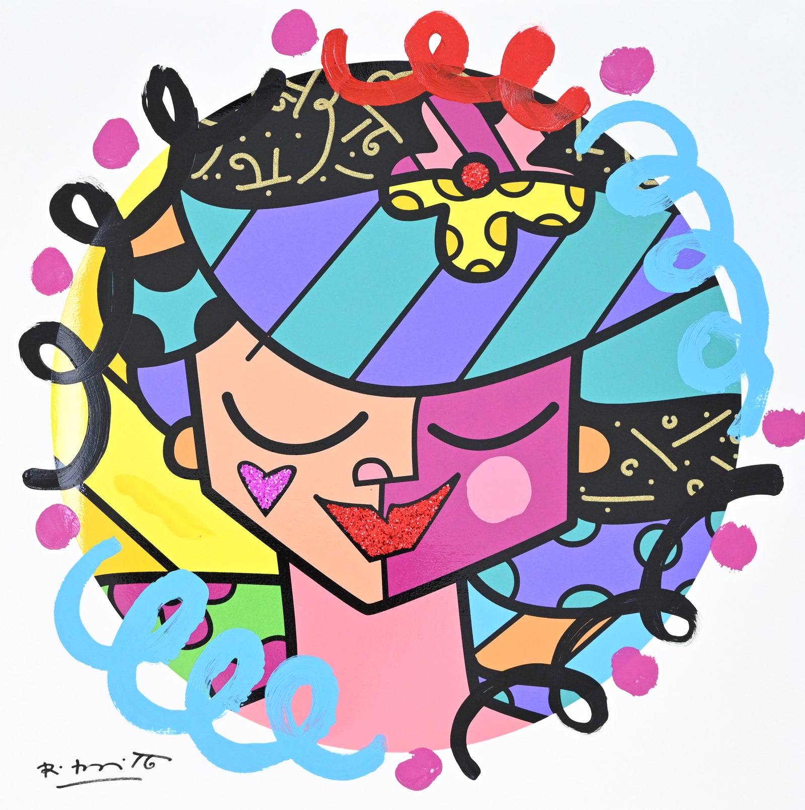 Pink Face - Mixed Media Original