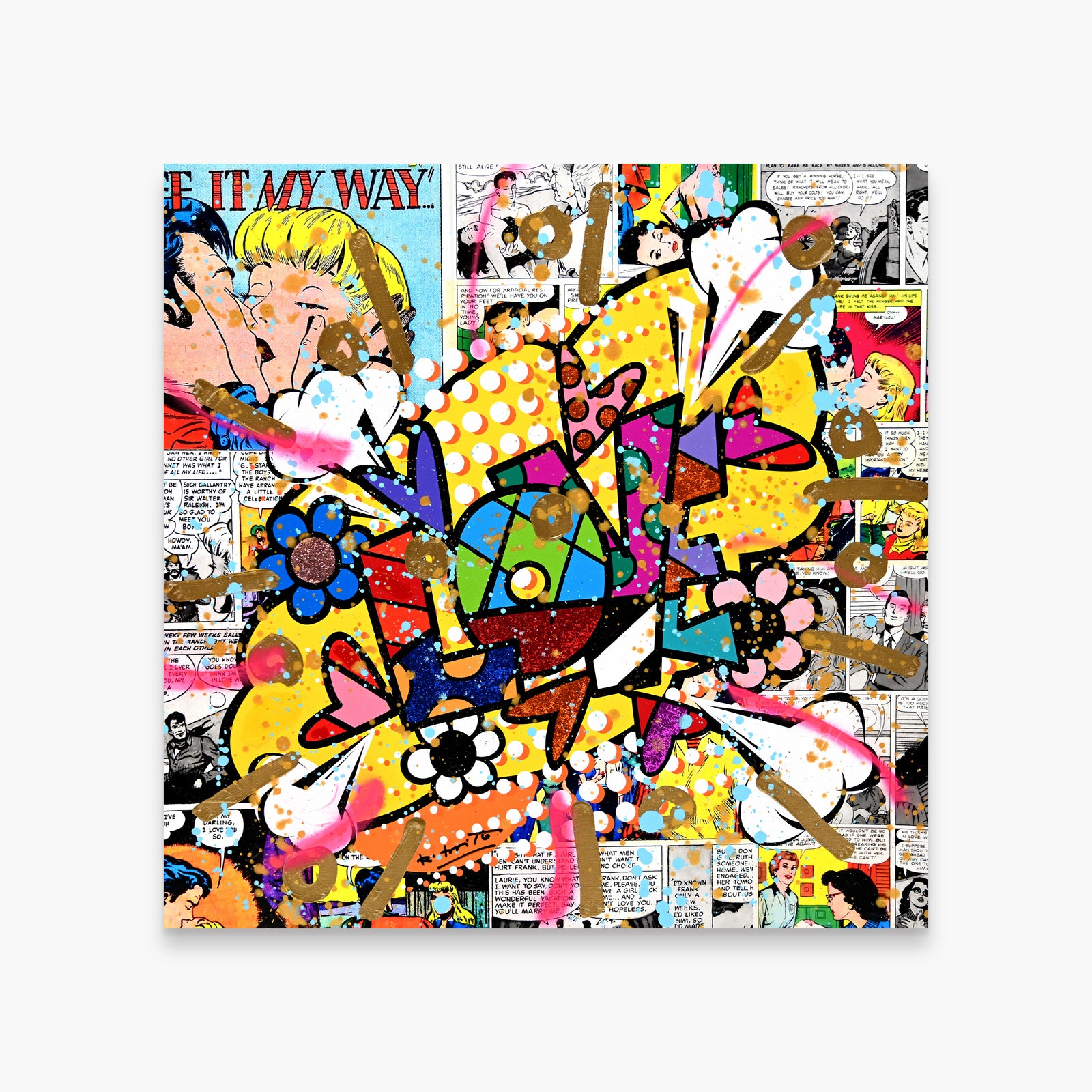 Pop Love - Mixed Media Original