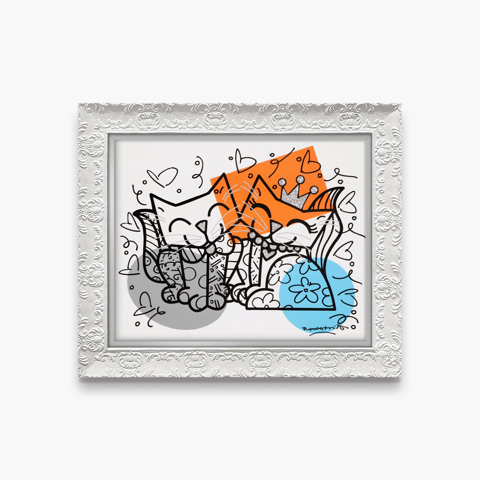 Cats Romance - Mixed Media Original
