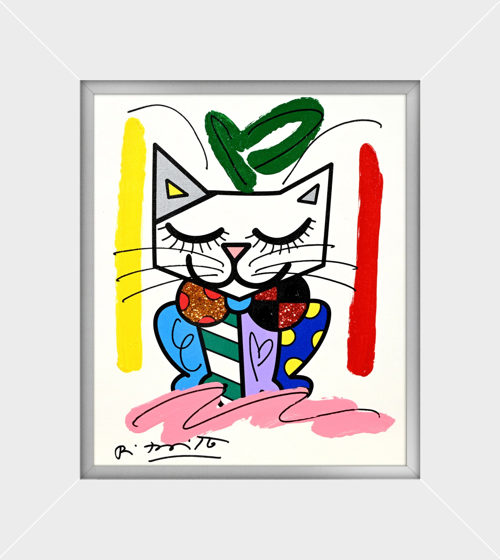 Sam Cat - Mixed Media Original