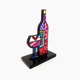 WINE & GLASS (Black Base) - Limited Edition Sculpture