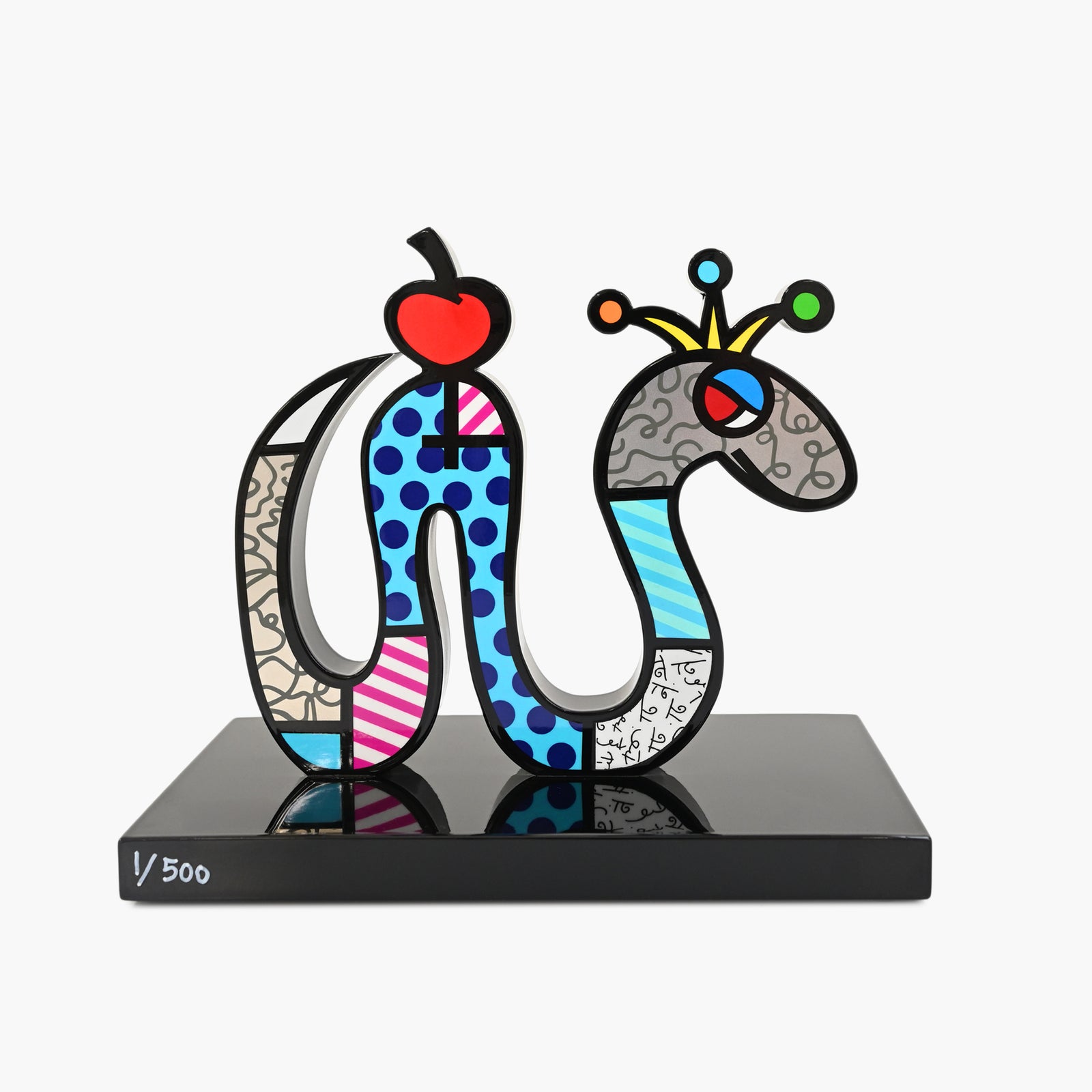 Back view of Romero Britto Snake limited edition fine art sculpture