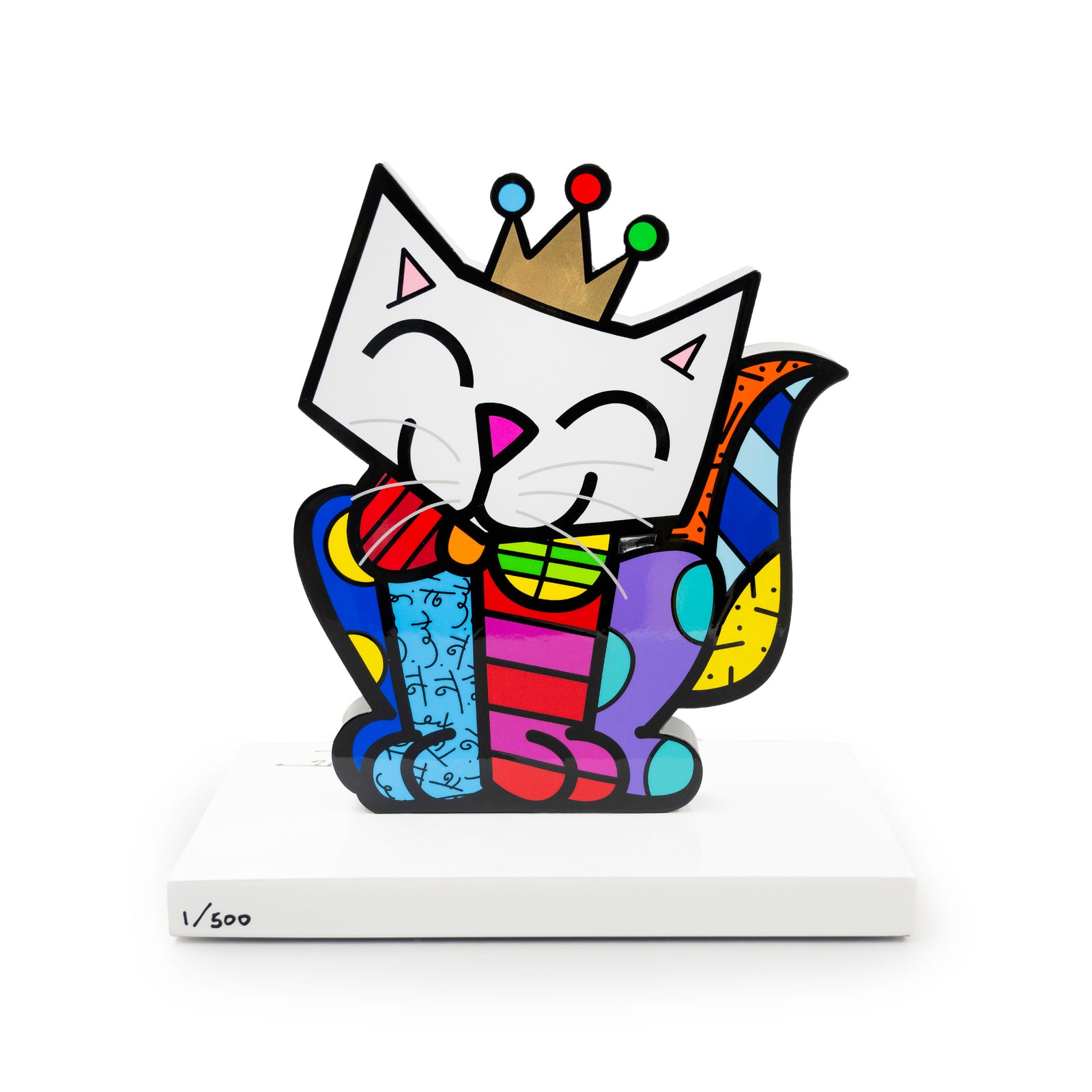 cat white base limited edition artistic colorful design collectible