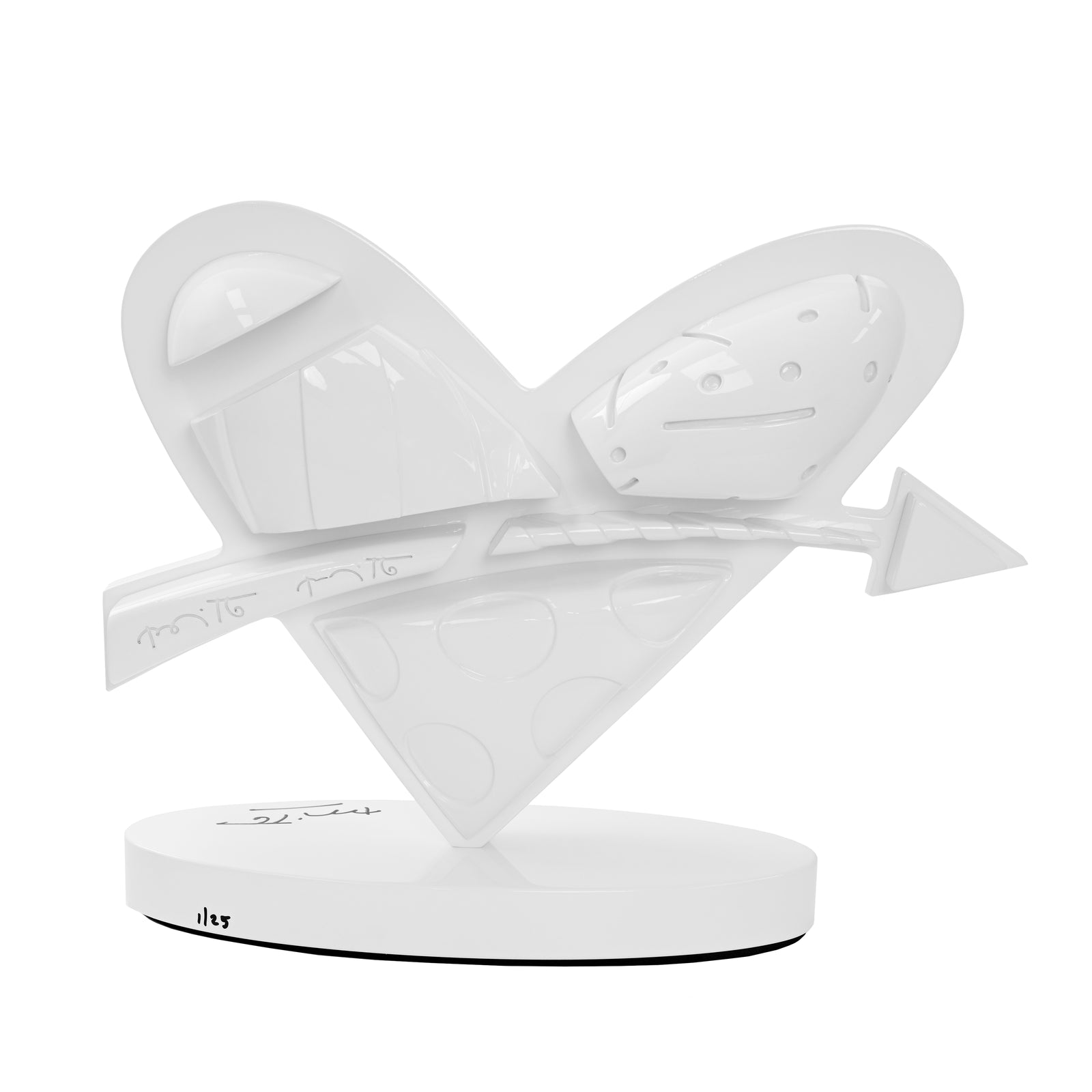 Heart With Arrow (White) - Limited Edition Sculpture