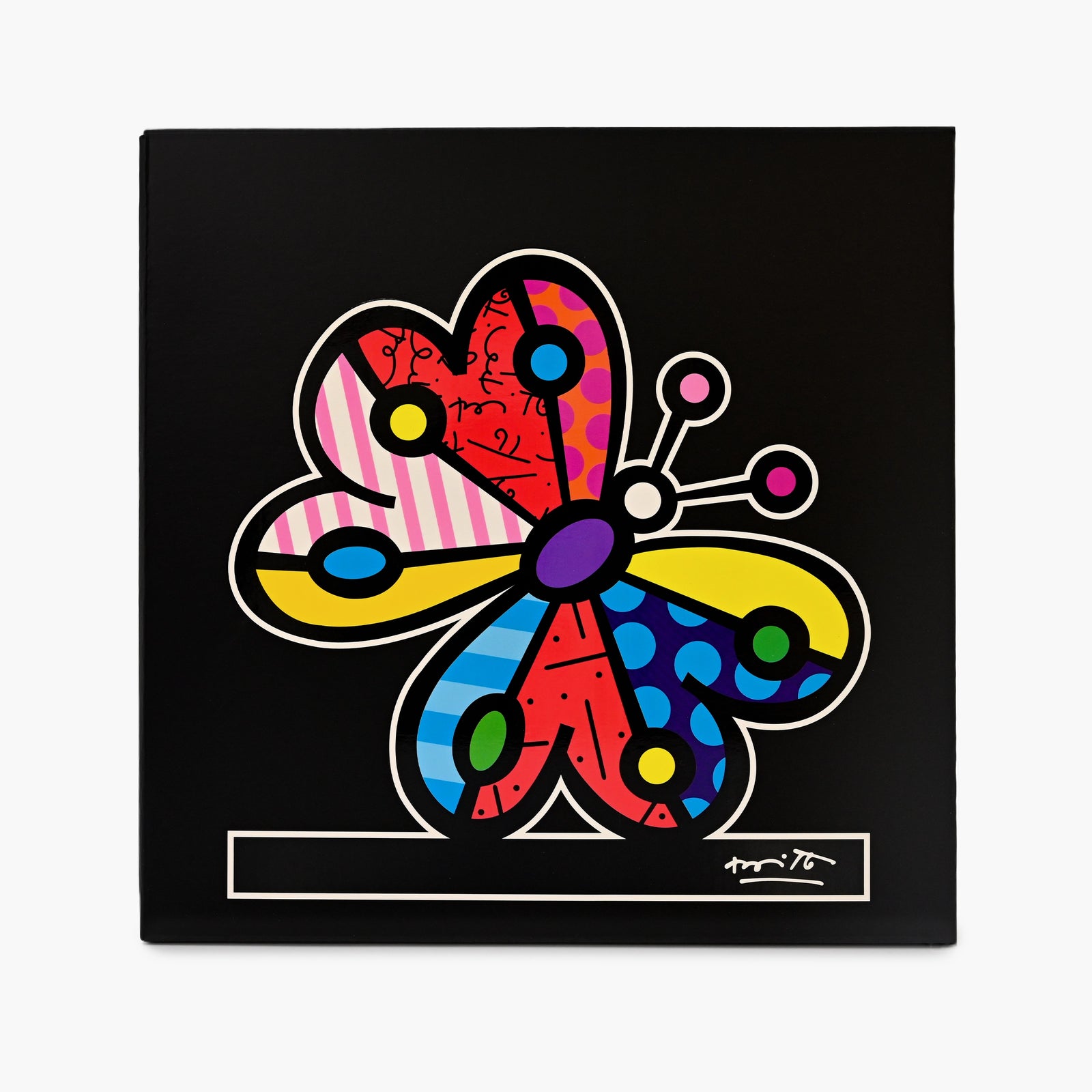 Original Romero Britto Studio packaging for Garden Butterfly limited edition sculpture