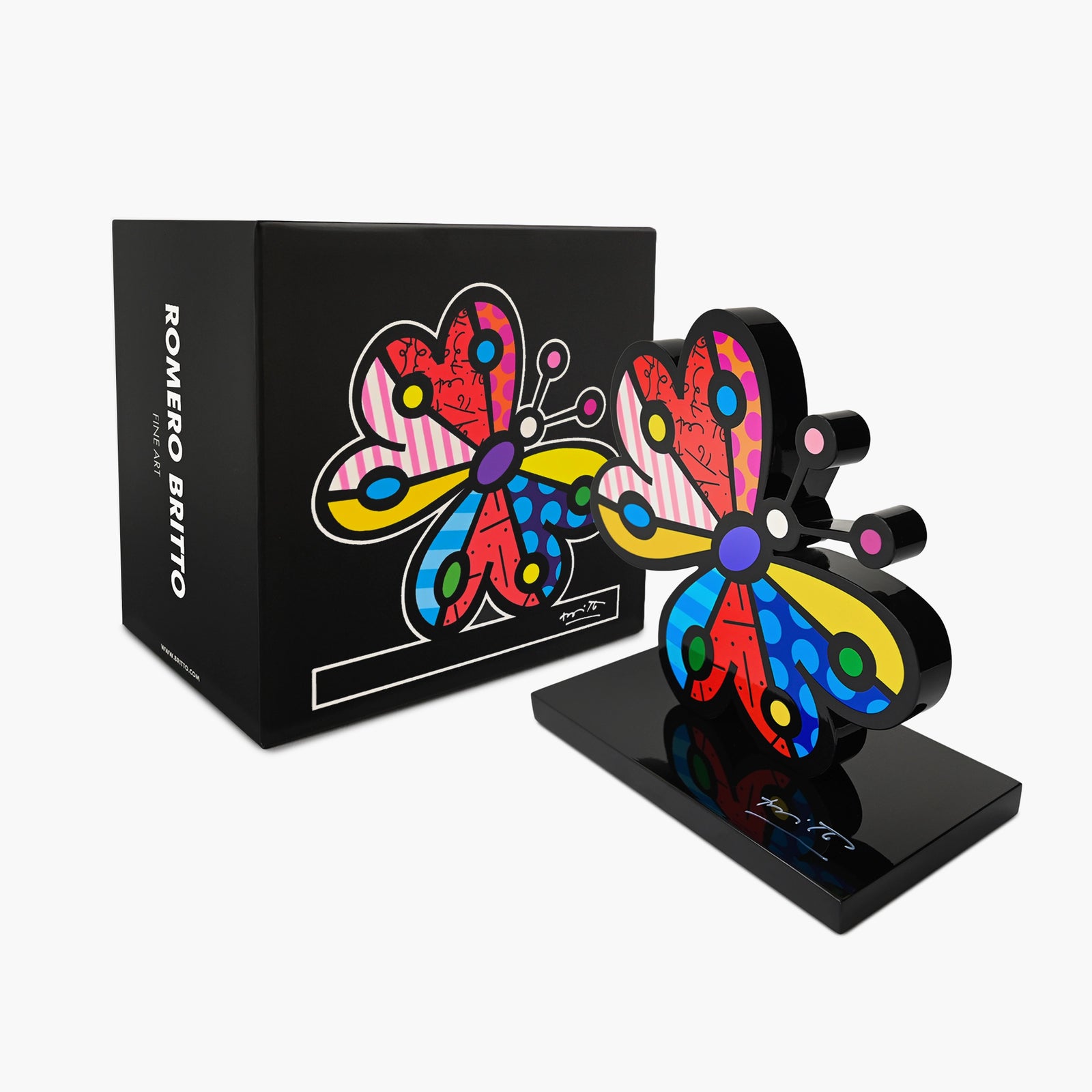 Romero Britto Garden Butterfly sculpture with original packaging and Certificate of Authenticity