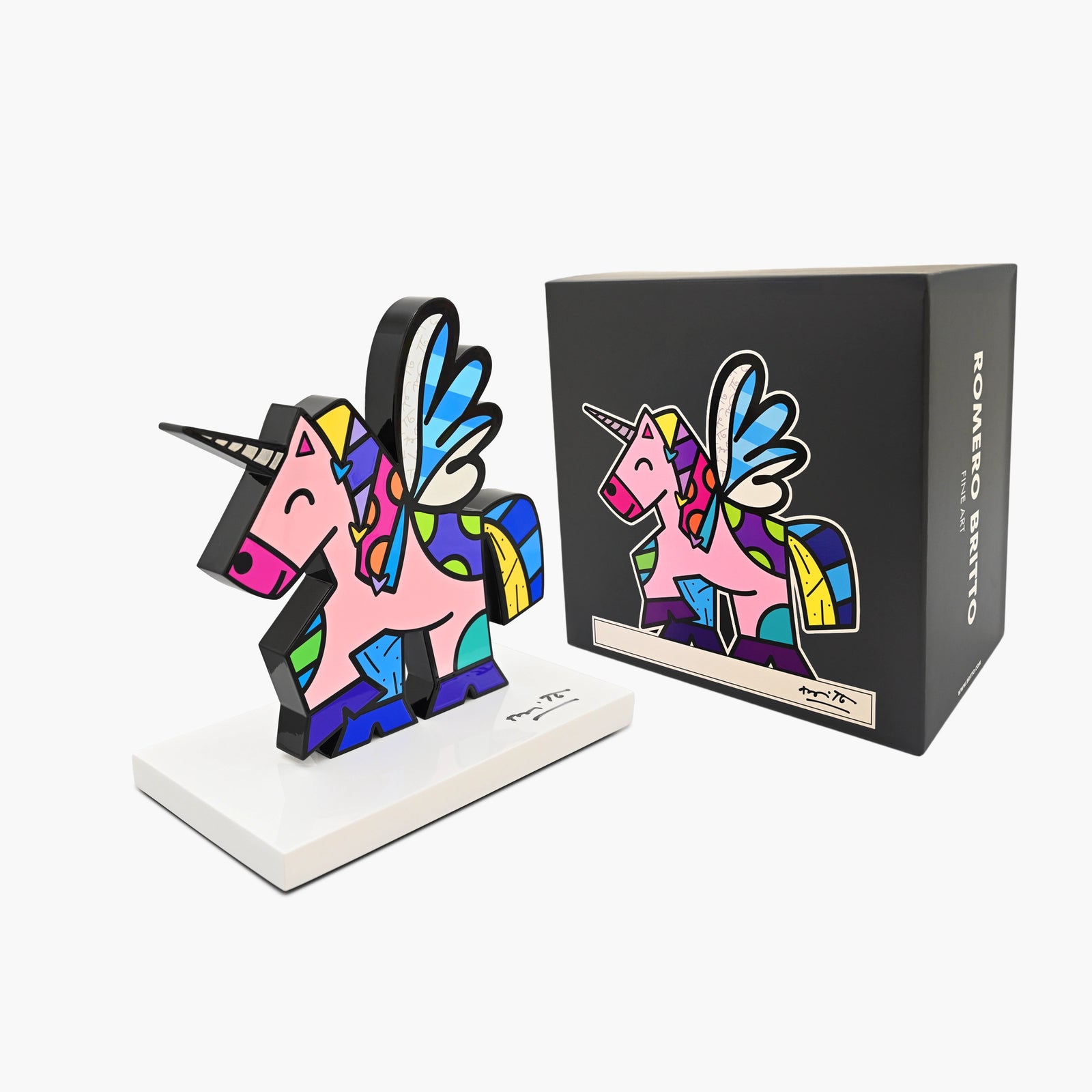 Romero Britto Unicorn sculpture with original packaging and Certificate of Authenticity