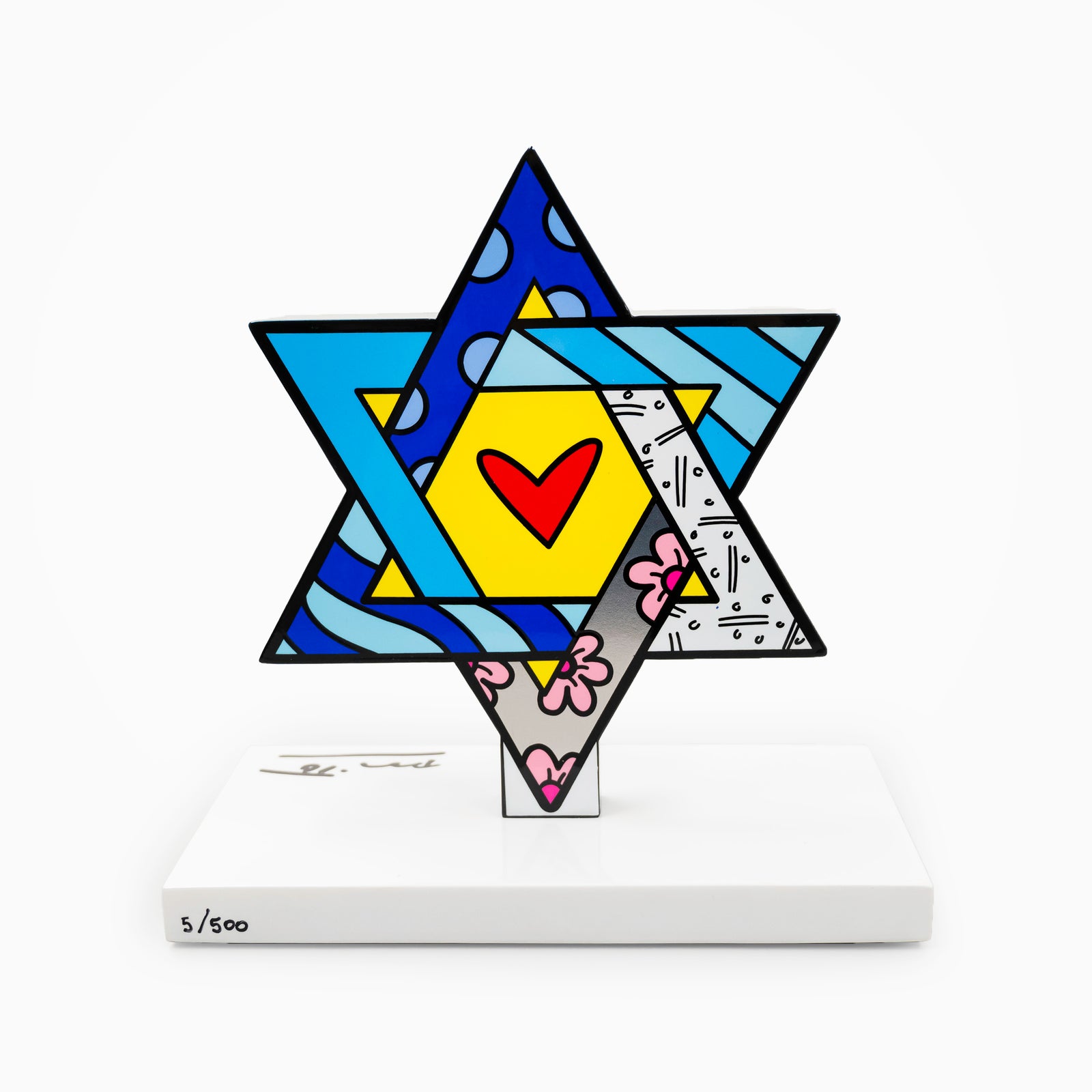 star of david white base artistic colorful design collectible