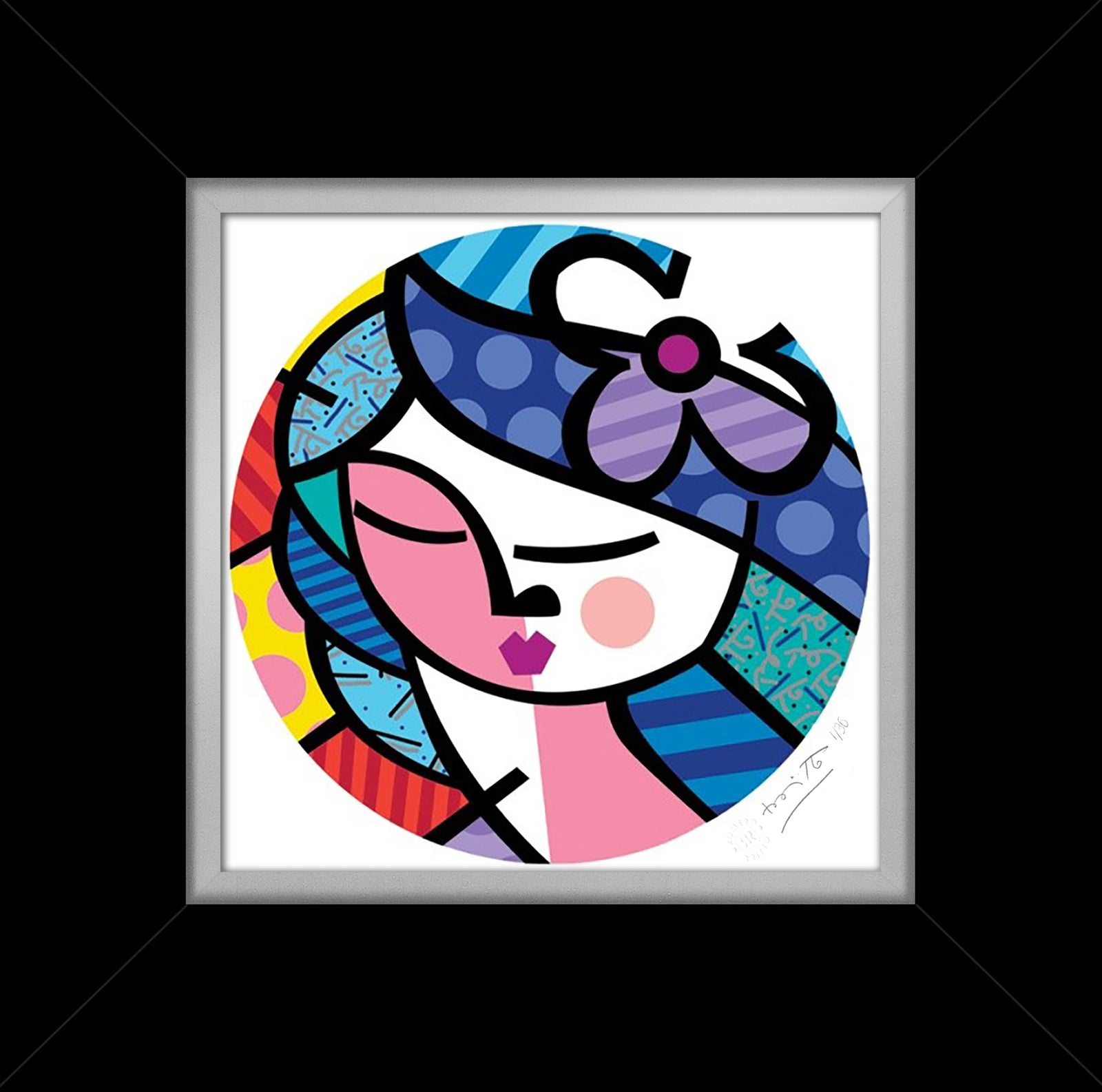 Romero Britto beauty serigraph contemporary pop art piece