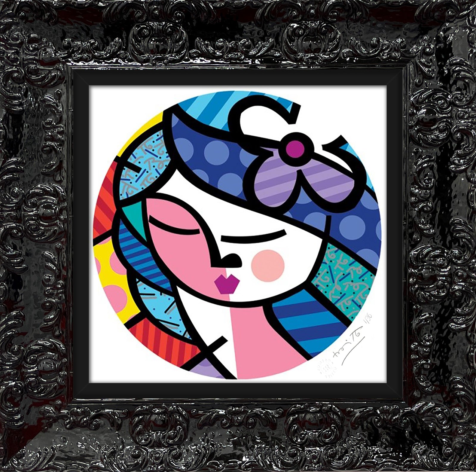 Romero Britto beauty serigraph colorful pop art design
