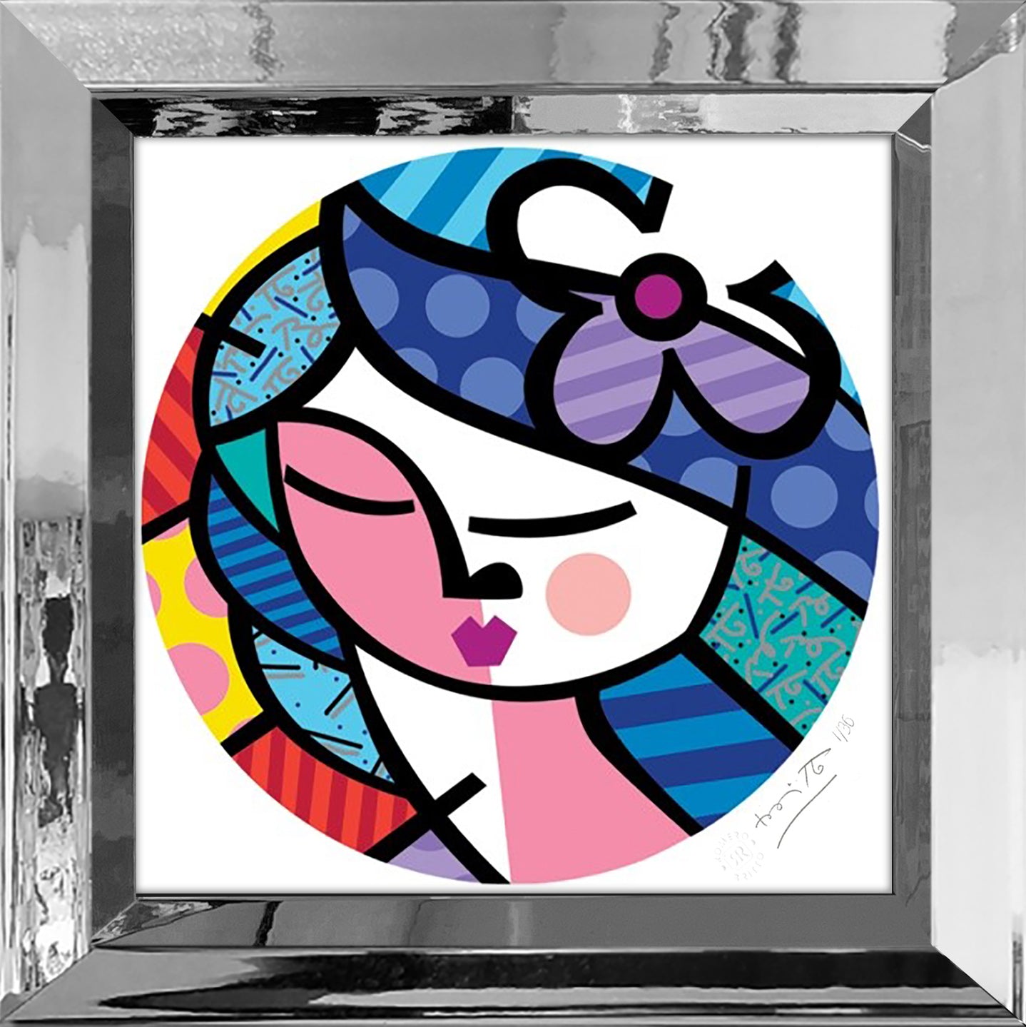 Romero Britto beauty serigraph contemporary pop art piece