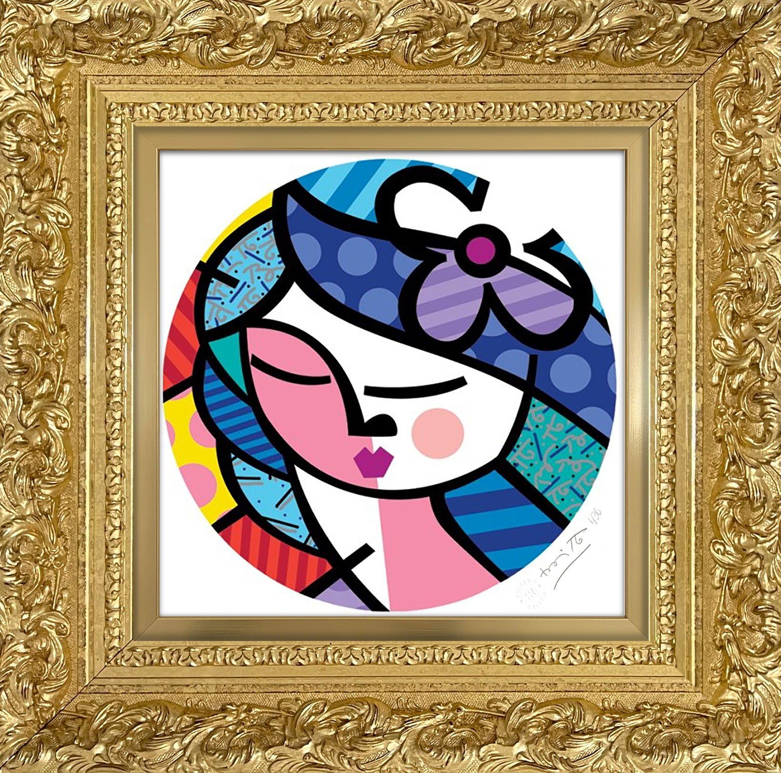 Romero Britto beauty serigraph colorful pop art design