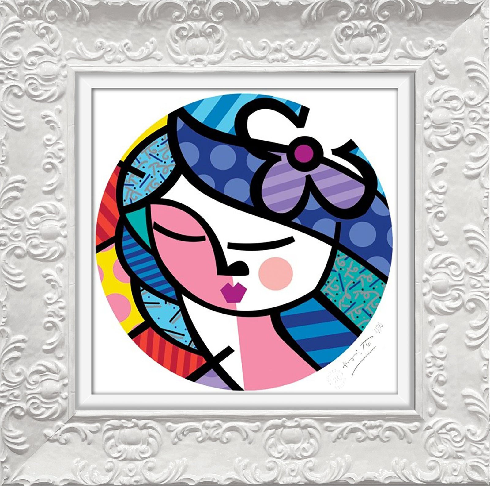 Romero Britto beauty serigraph colorful pop art design