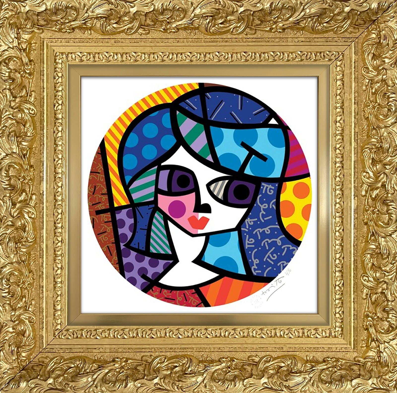 Romero Britto grace serigraph colorful pop art design