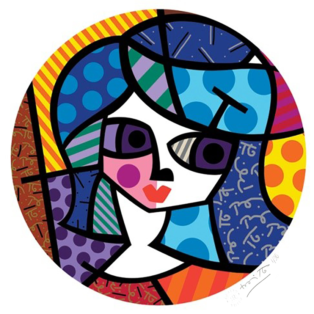 Romero Britto grace serigraph colorful pop art design