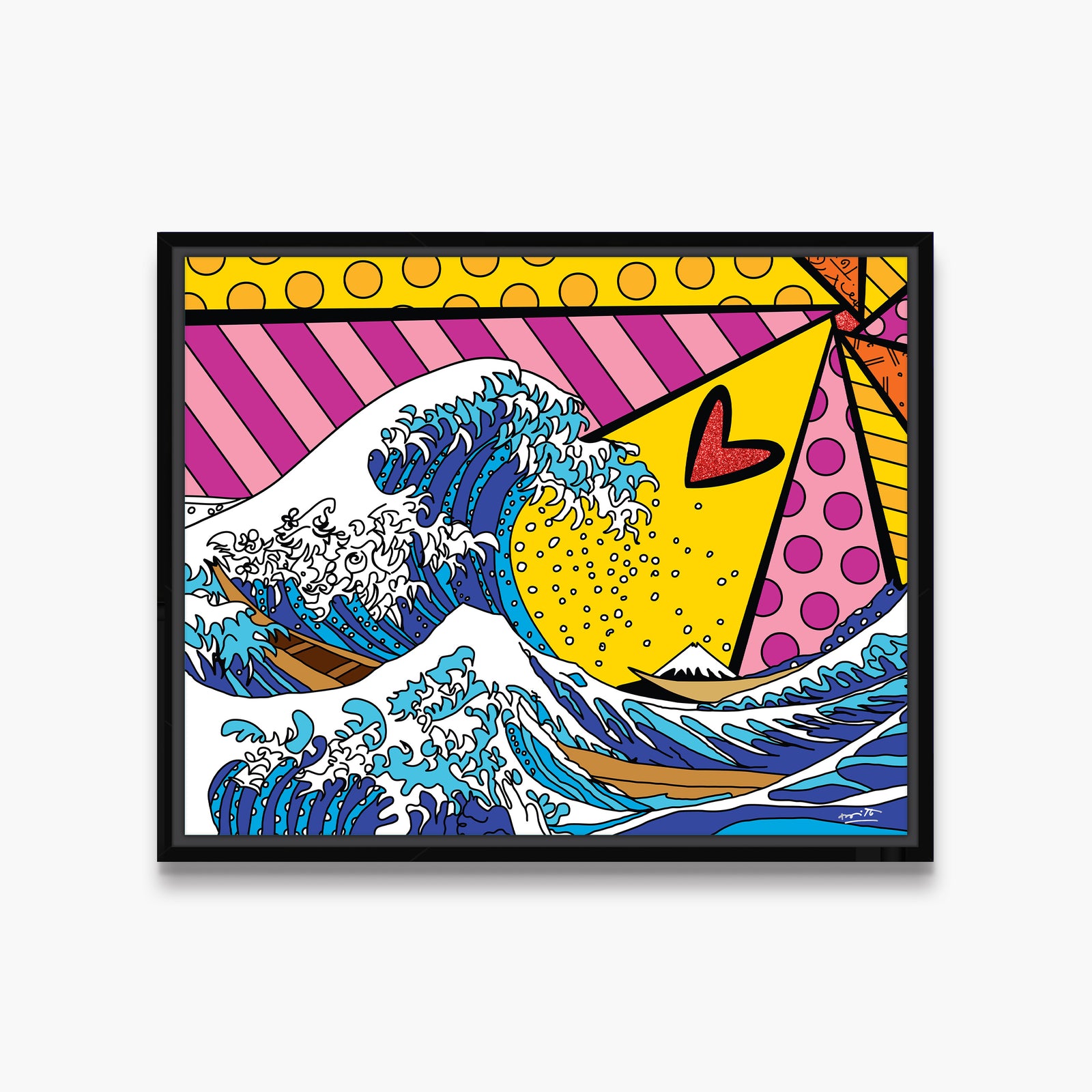 Romero Britto new wave limited edition print contemporary pop art piece