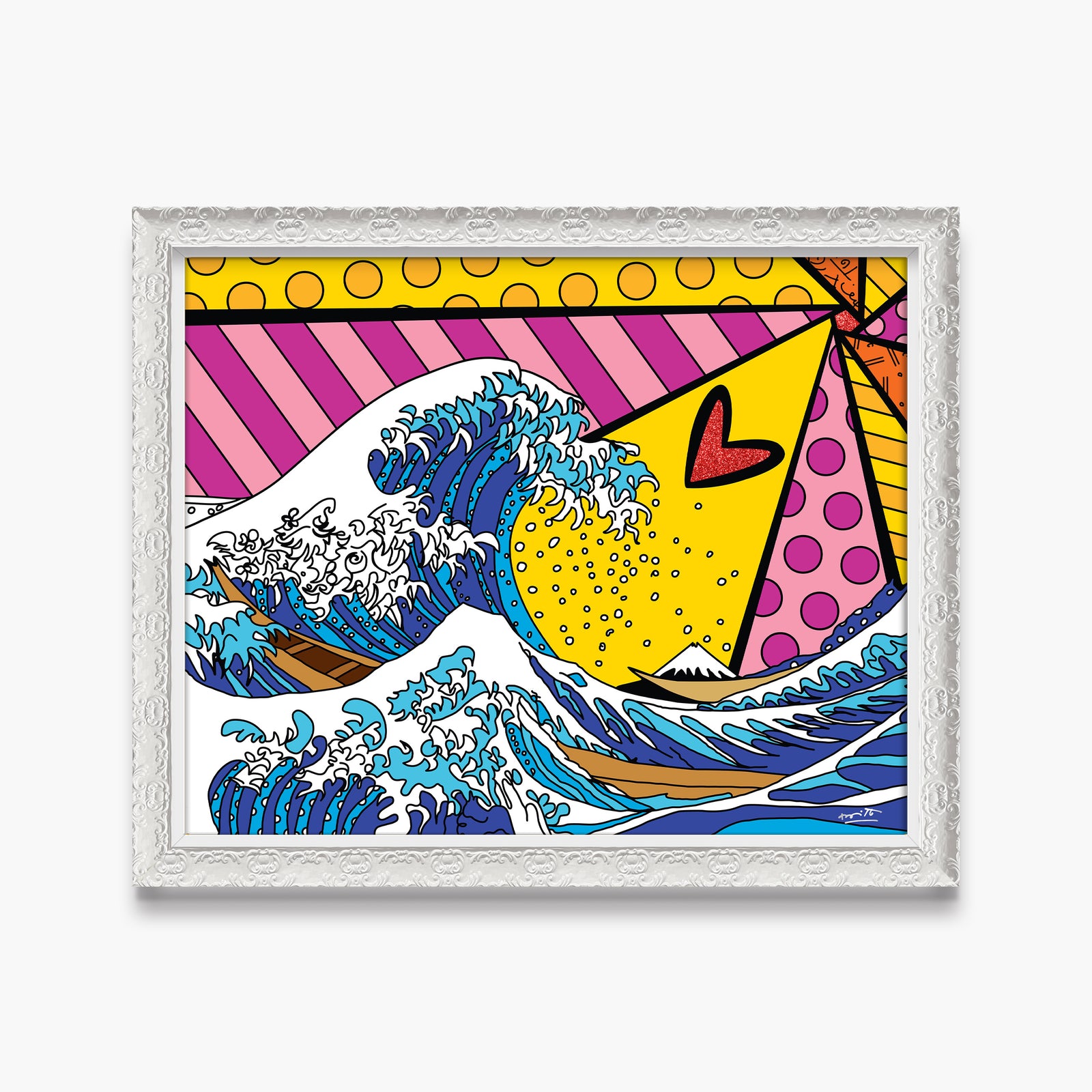 Romero Britto new wave limited edition print colorful pop art design