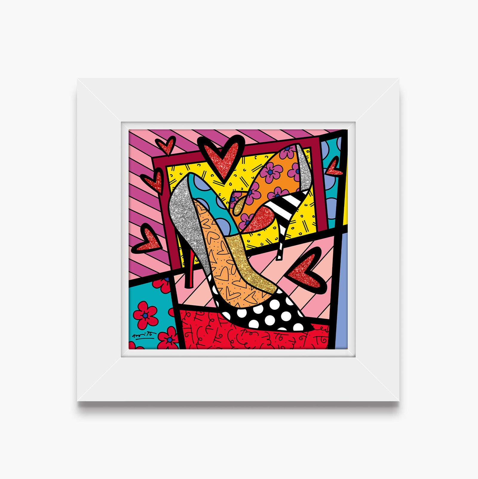 Romero Britto heels limited edition print contemporary pop art piece