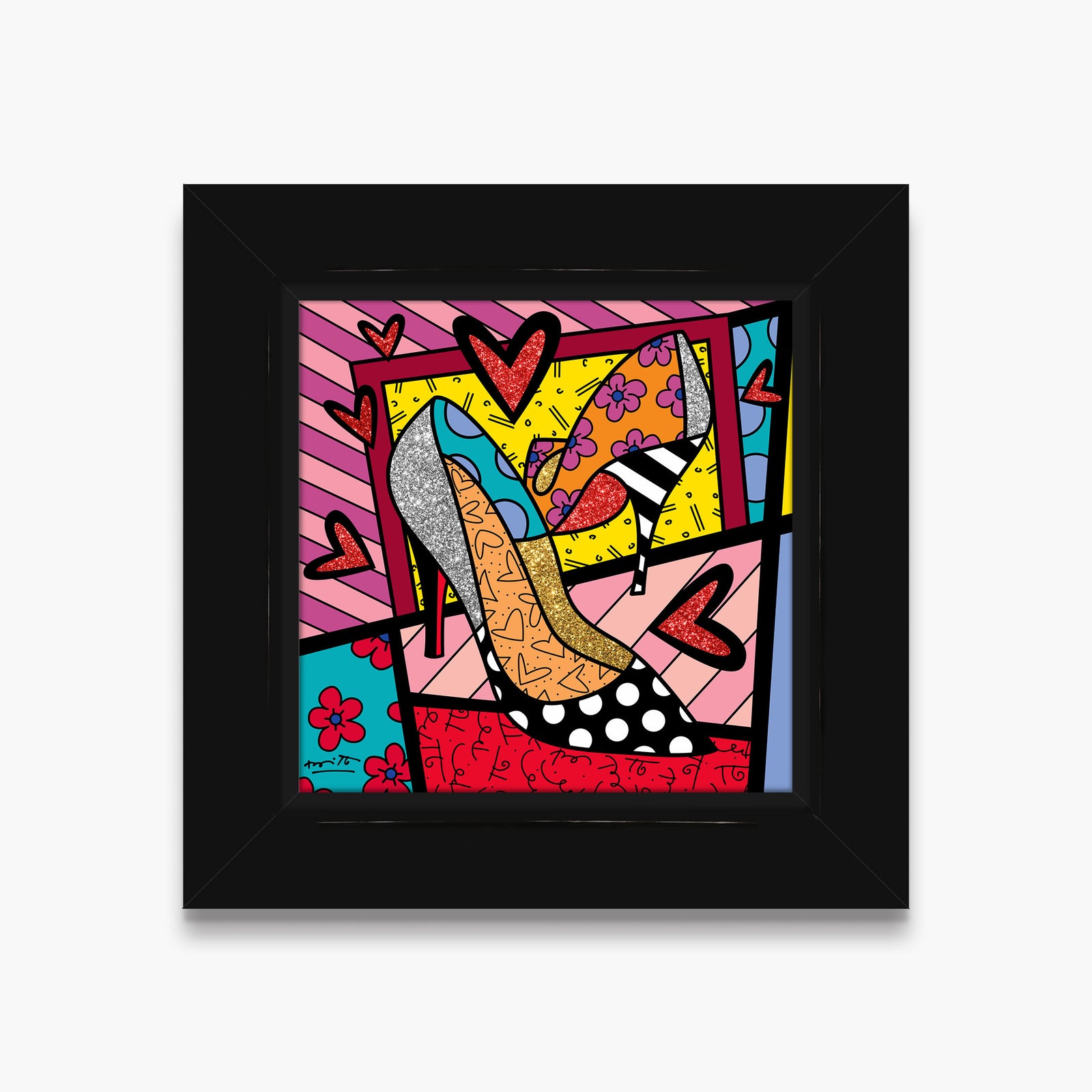 Romero Britto high heels limited edition print contemporary pop art piece