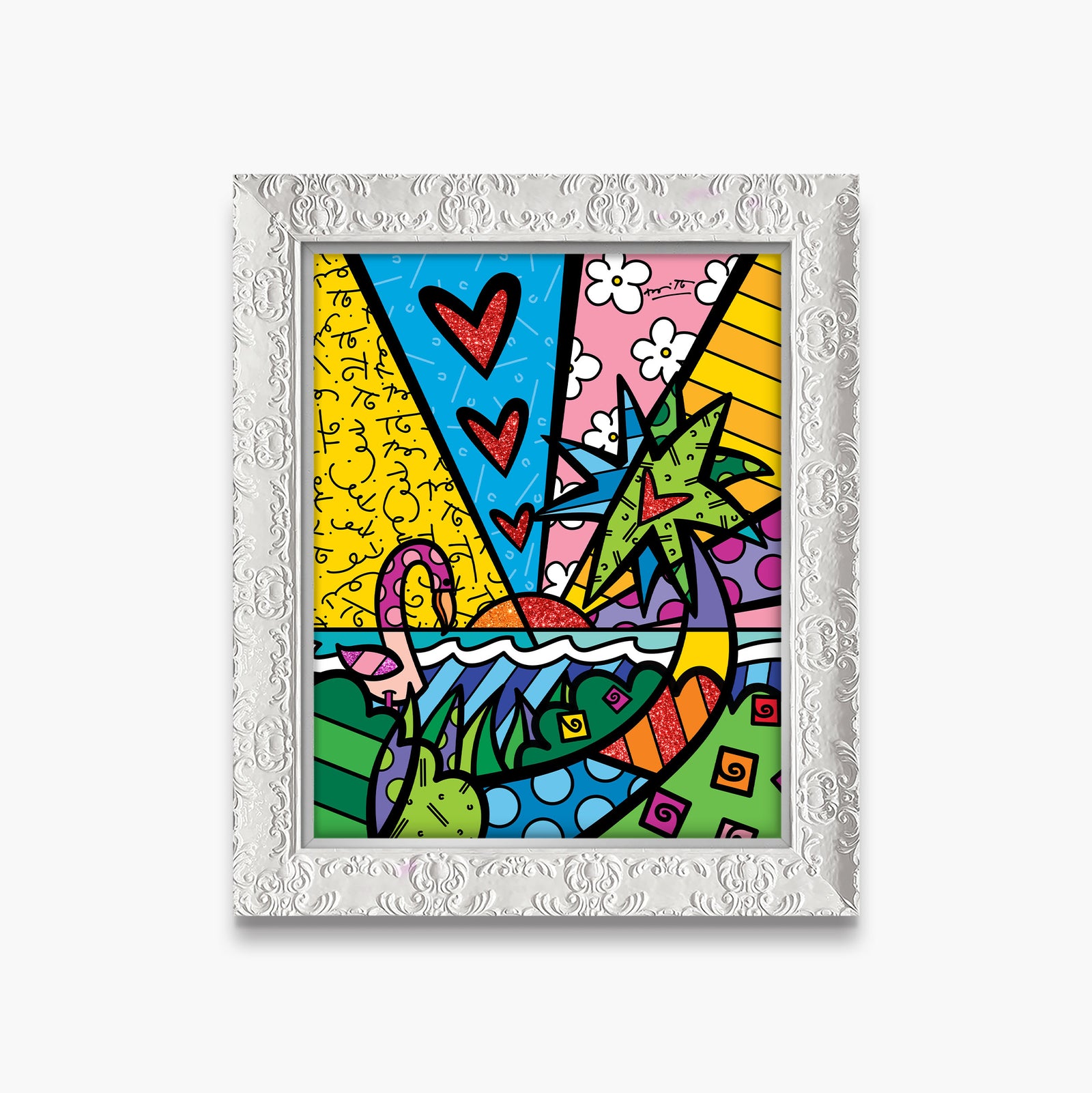 Romero Britto tropical paradise limited edition print colorful pop art design
