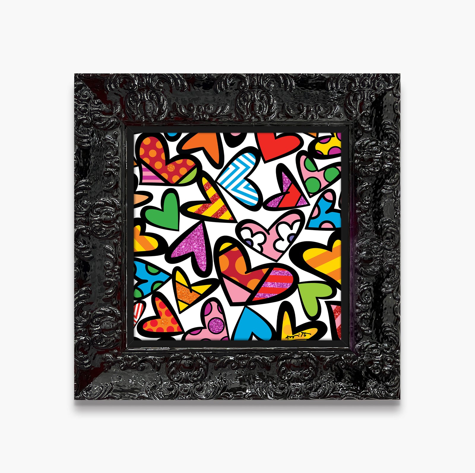 Romero Britto full of love limited edition contemporary pop art piece