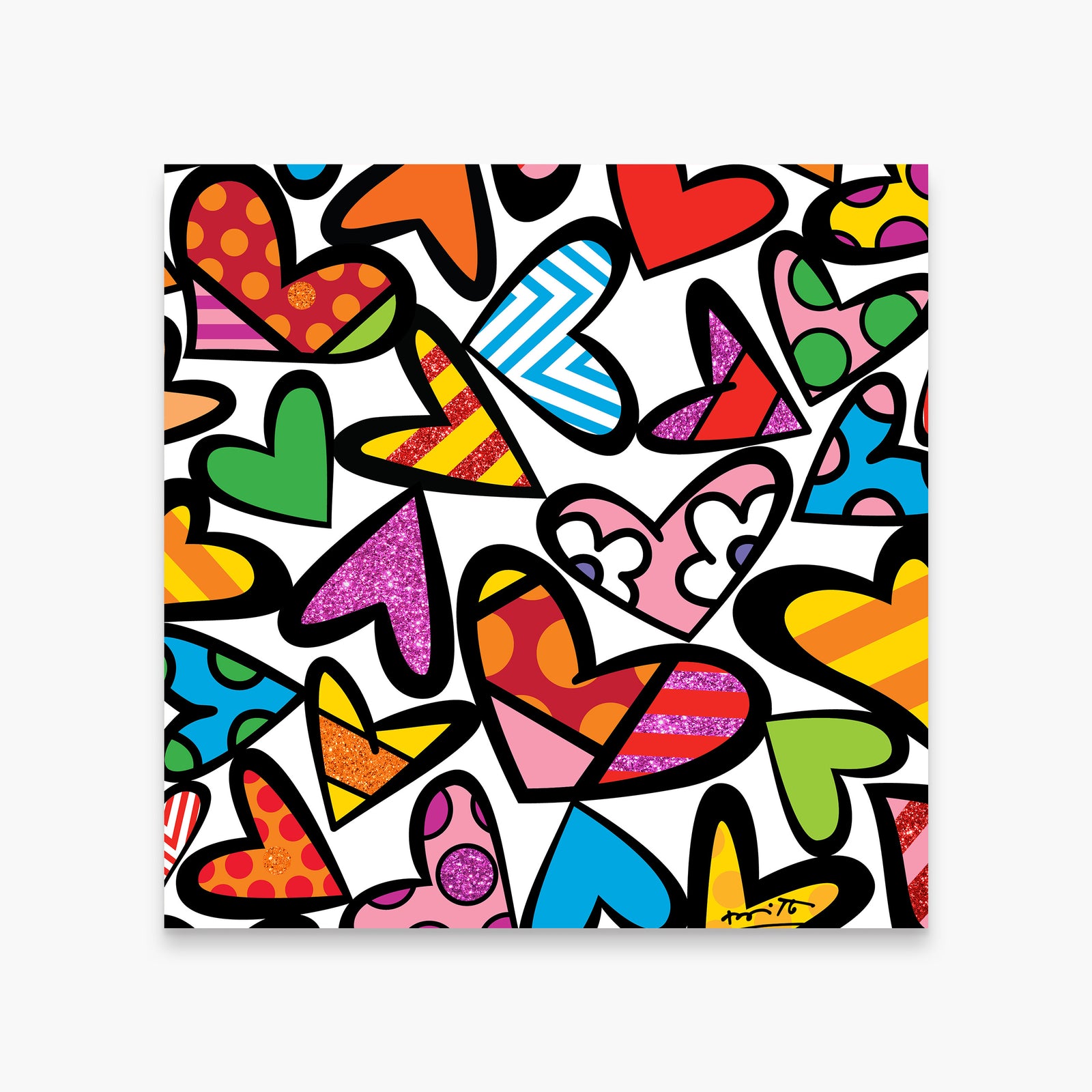 Romero Britto full of love limited edition colorful pop art design
