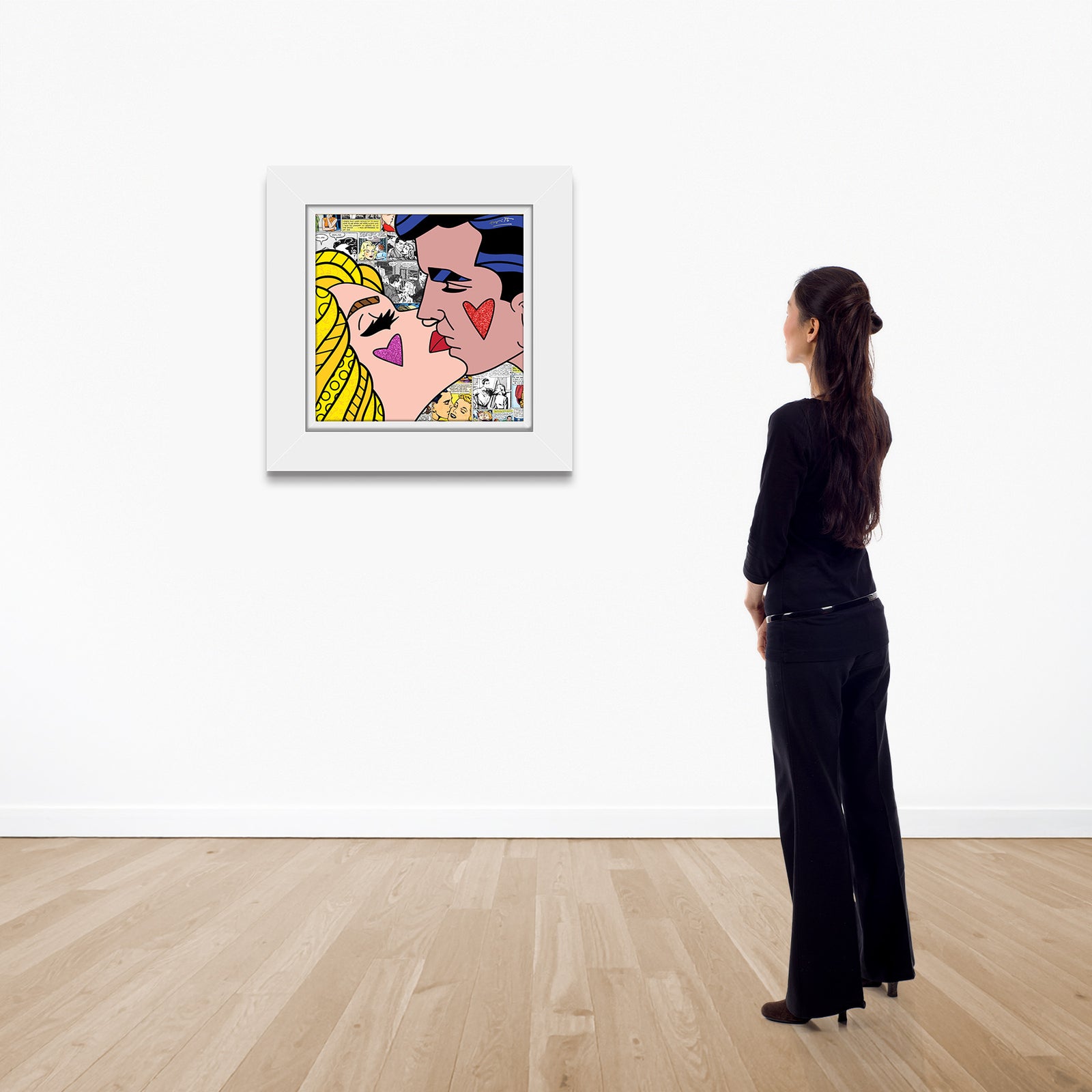 modern pop art beijos limited edition print vibrant home decor