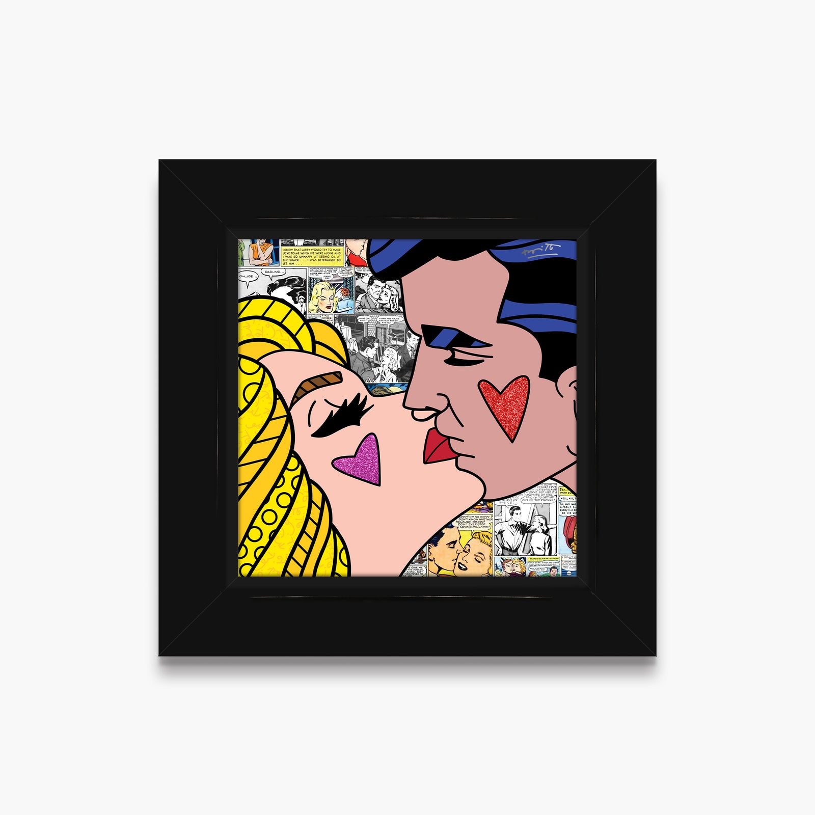 Romero Britto beijos limited edition print colorful pop art design
