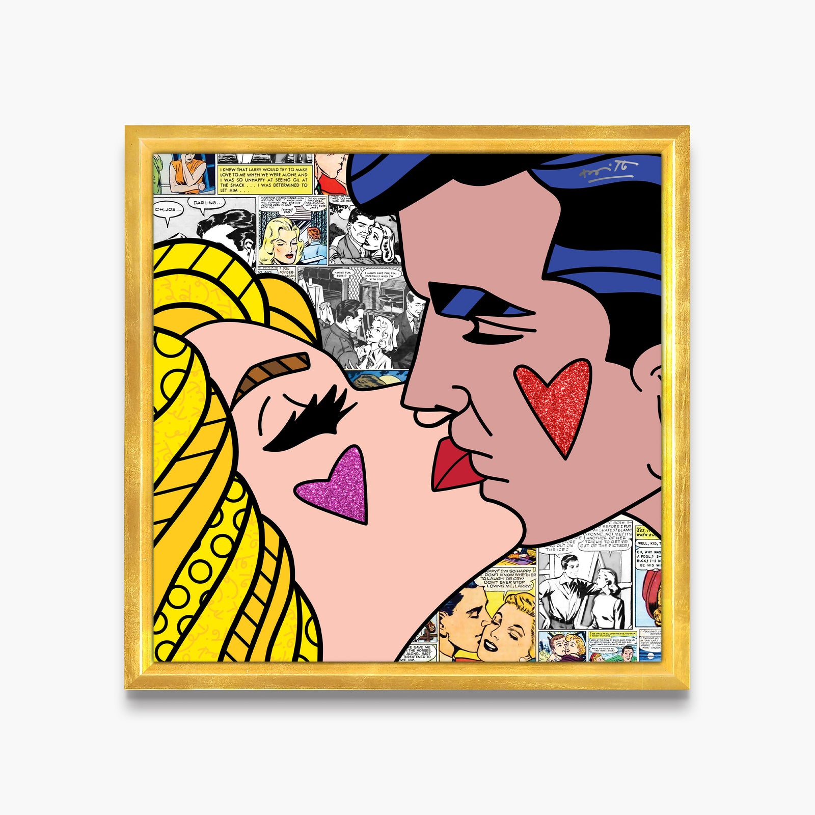 Romero Britto beijos limited edition print colorful pop art design