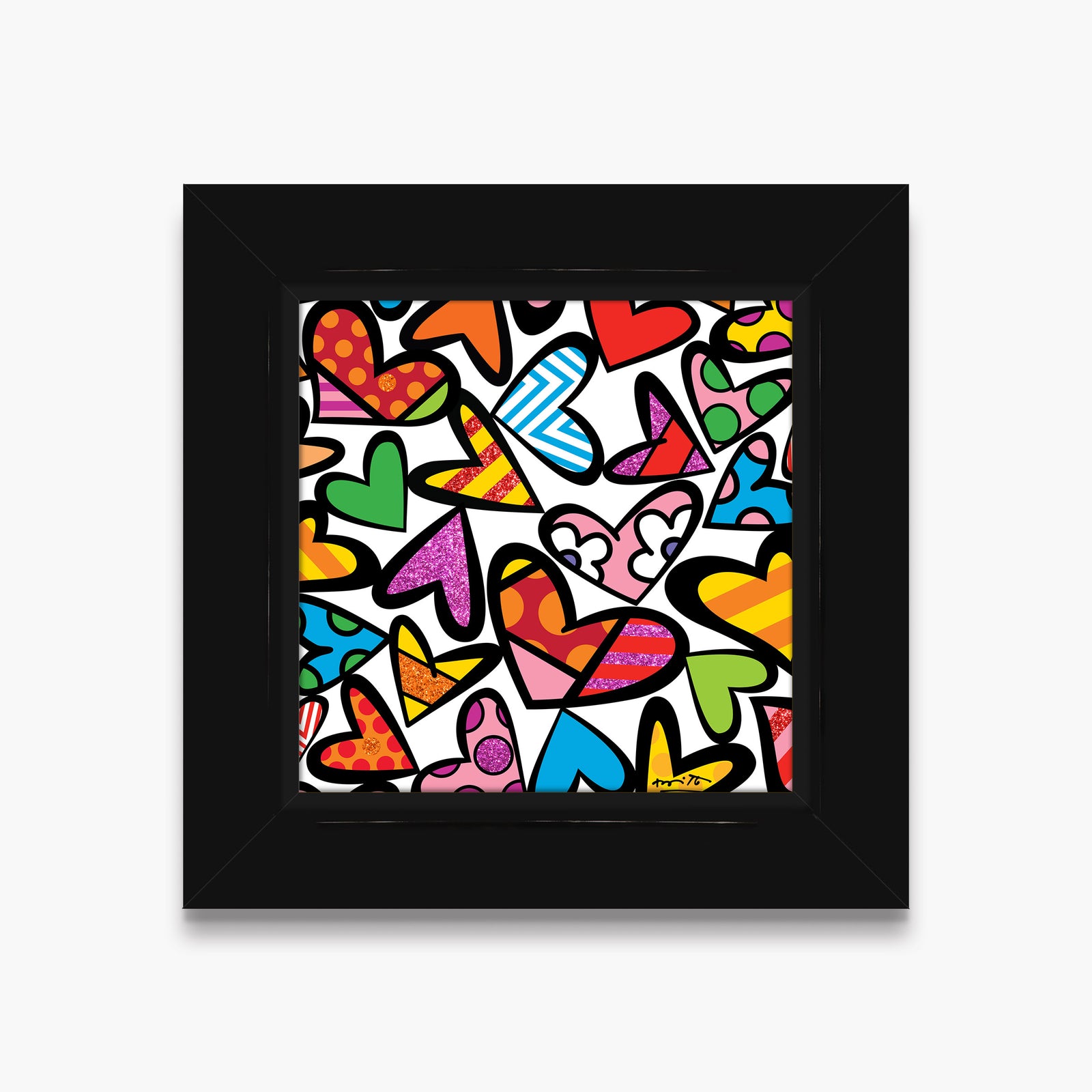 Romero Britto full of love limited edition contemporary pop art piece
