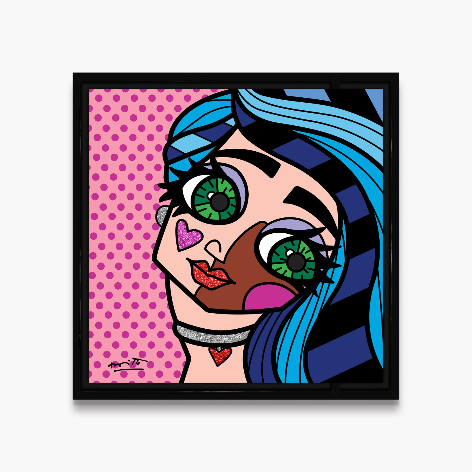 Romero Britto garota do rio limited edition contemporary pop art piece