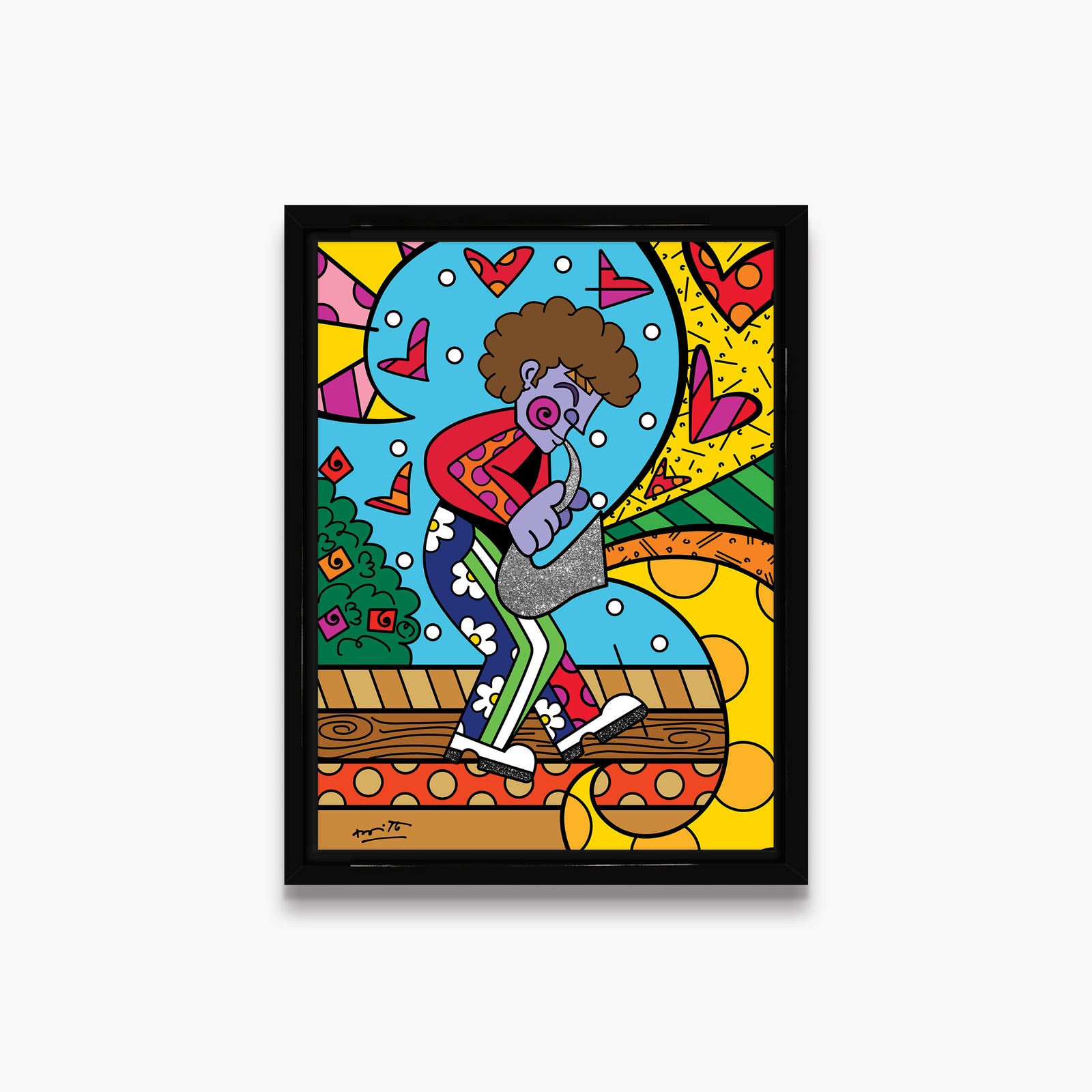 Romero Britto jazz man limited edition print contemporary pop art piece
