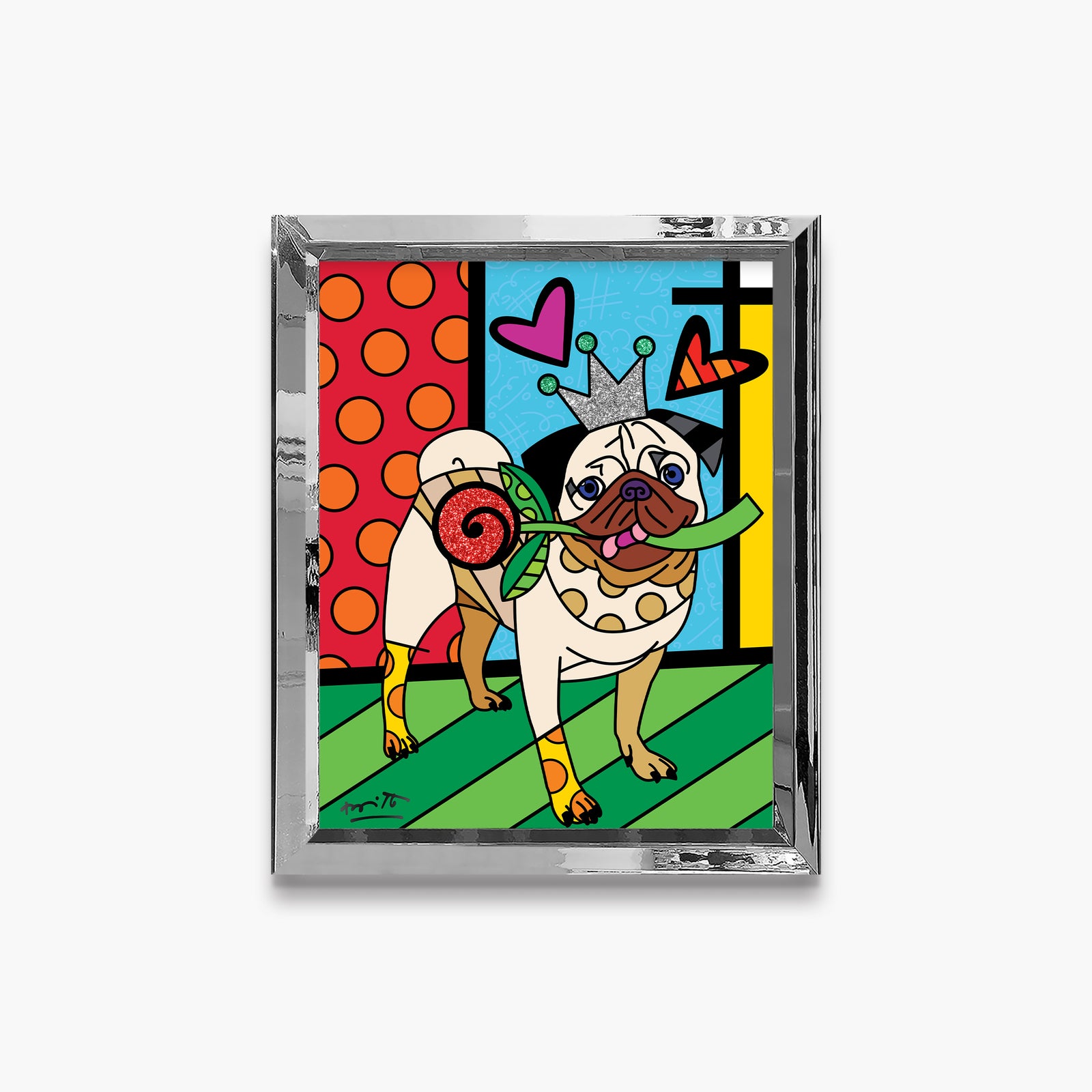 Romero Britto lovely doug limited edition print colorful pop art design