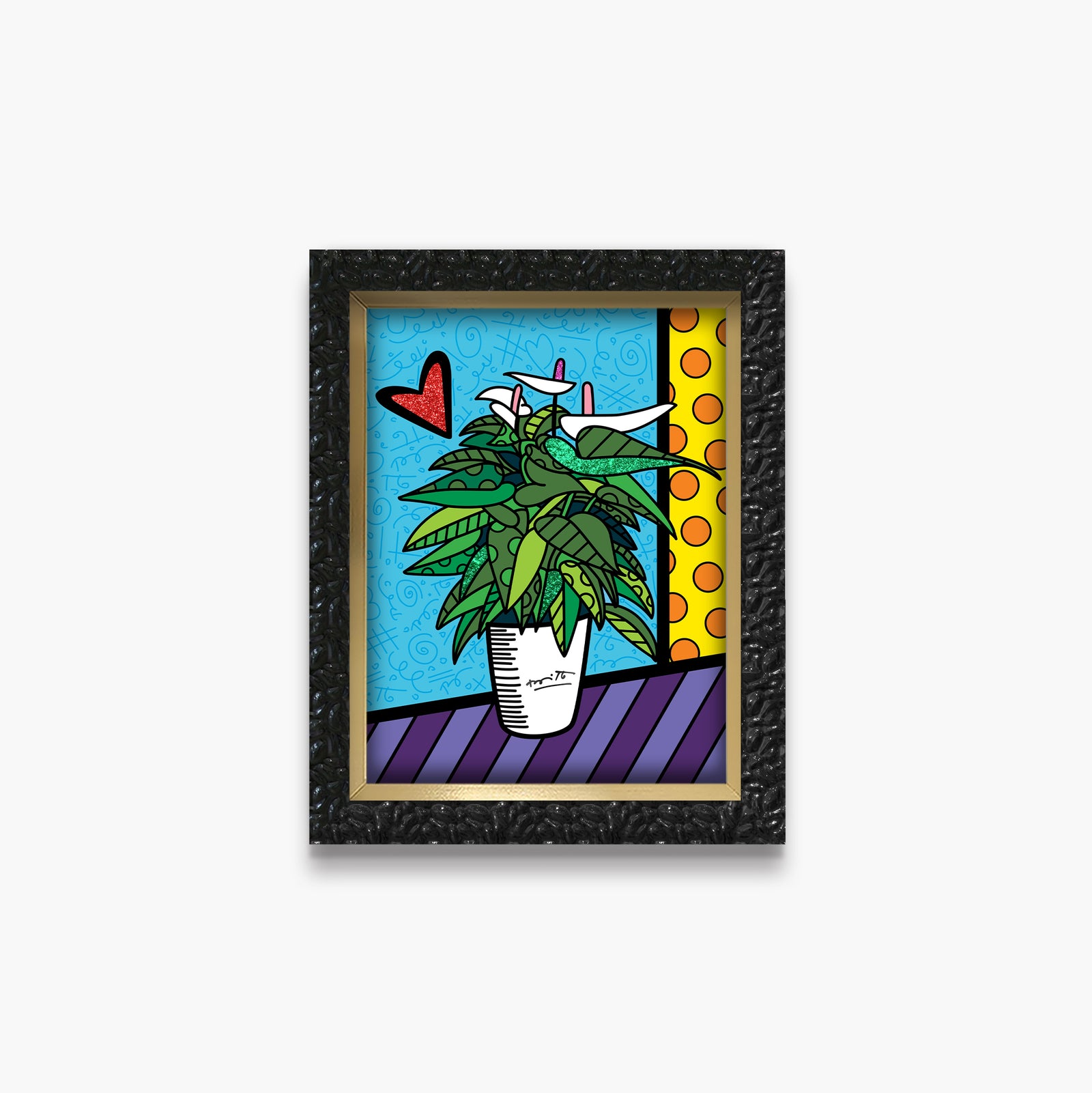 Romero Britto lily limited edition print colorful pop art design