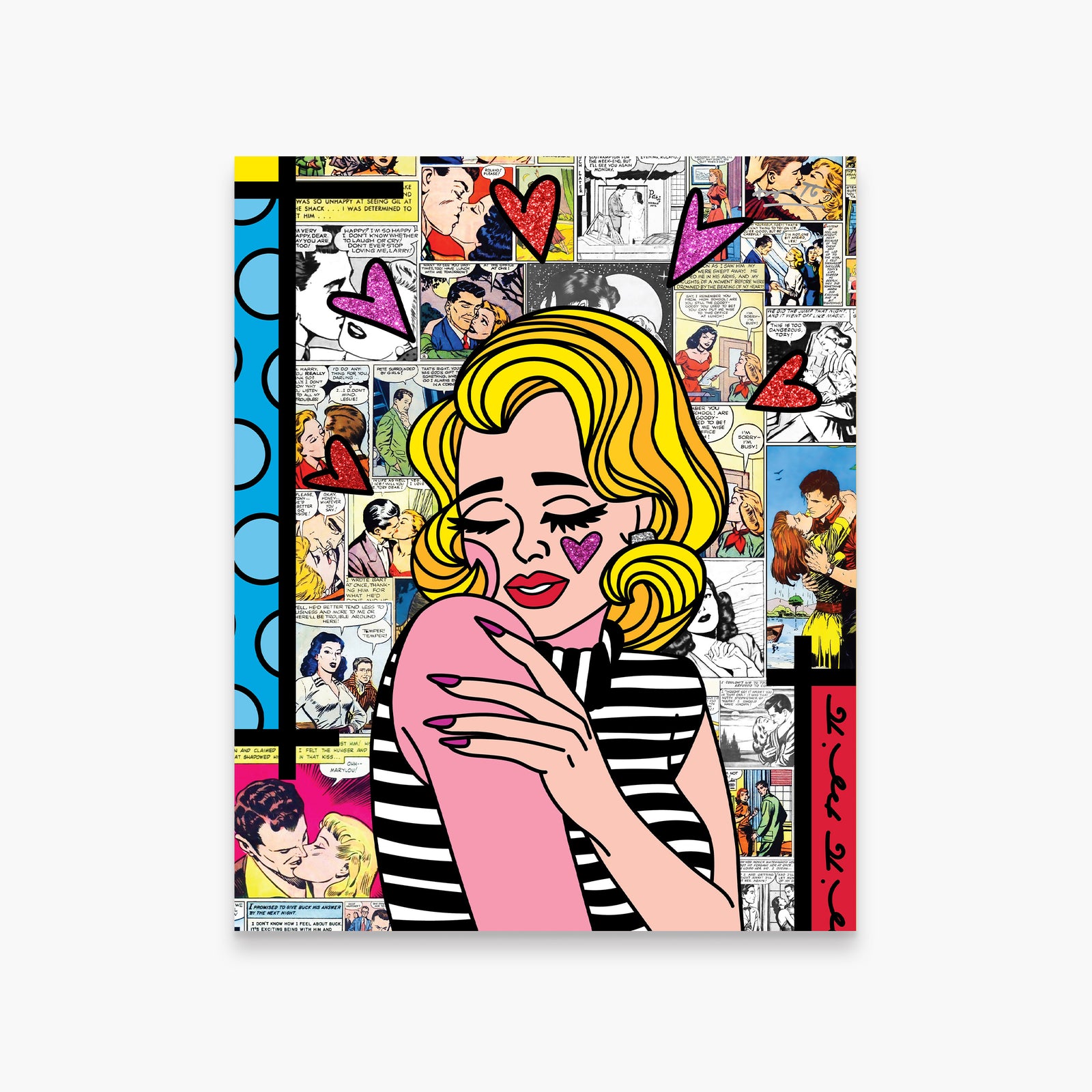 Romero Britto feelings limited edition print colorful pop art design
