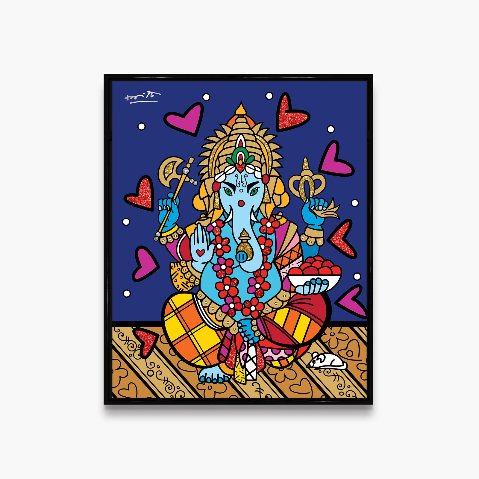Romero Britto ganesh limited edition print contemporary pop art piece