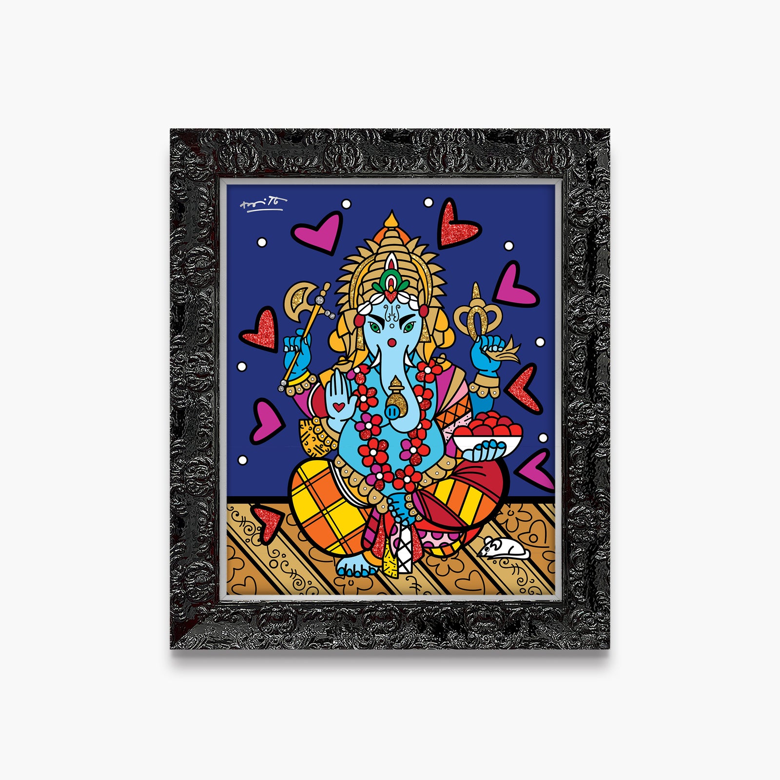 Romero Britto ganesh limited edition print colorful pop art design