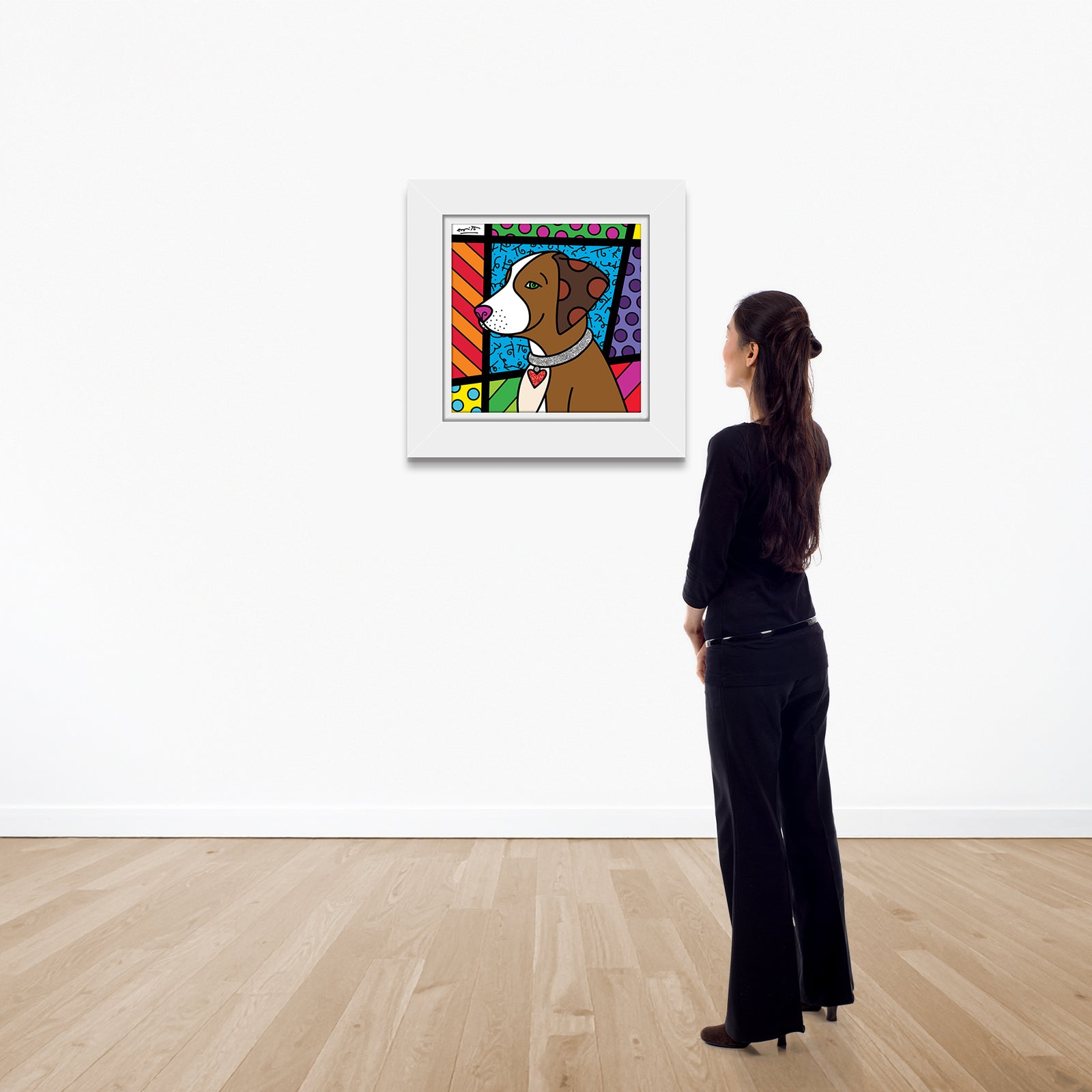 modern pop art heart puppy limited edition print vibrant home decor