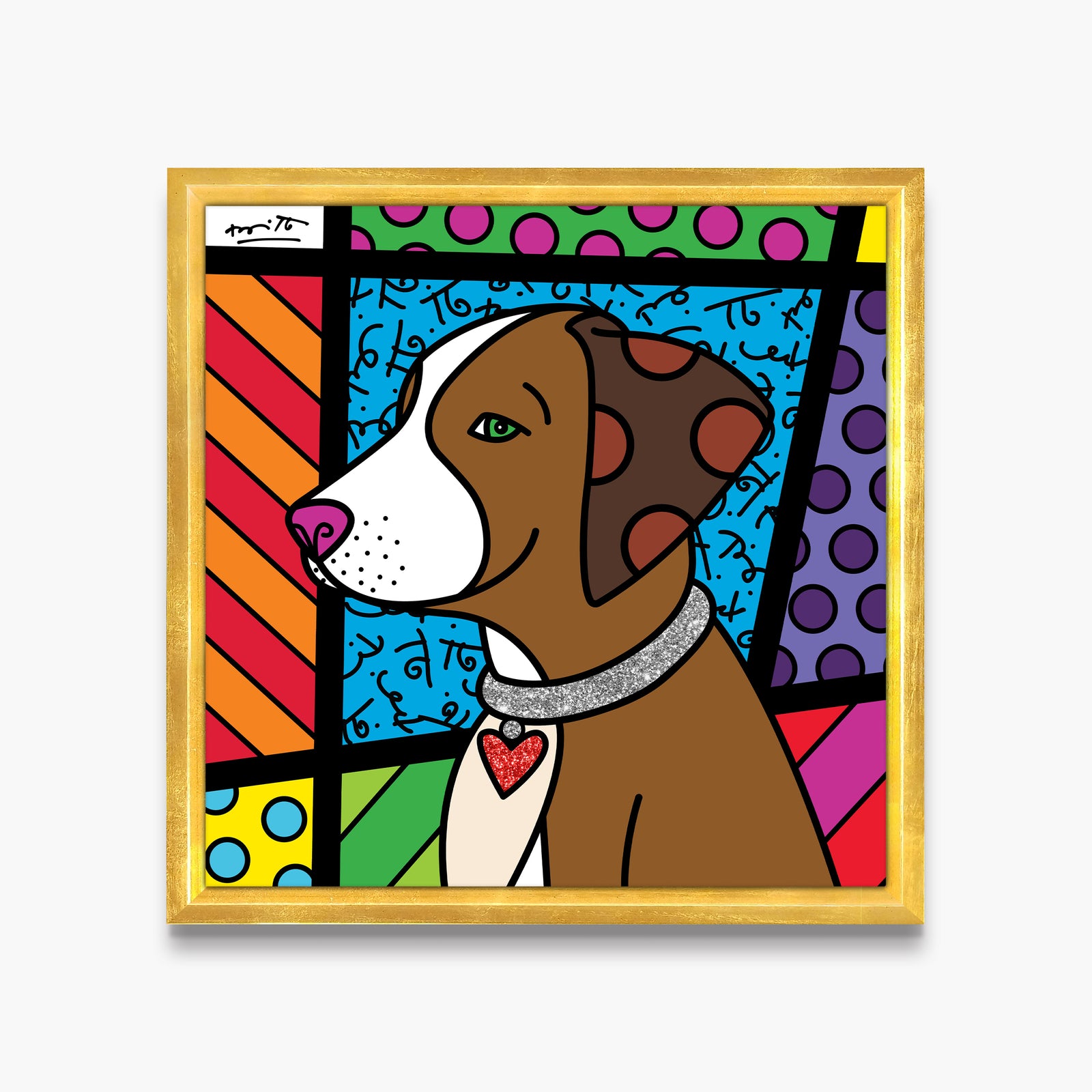 heart puppy limited edition print artistic colorful design collectible