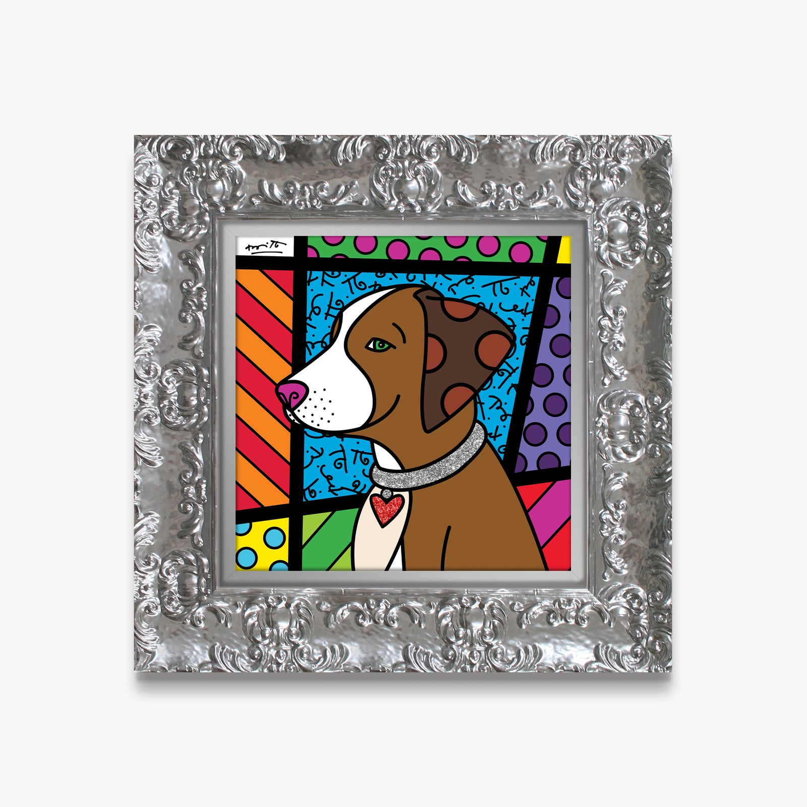 heart puppy limited edition print artistic colorful design collectible
